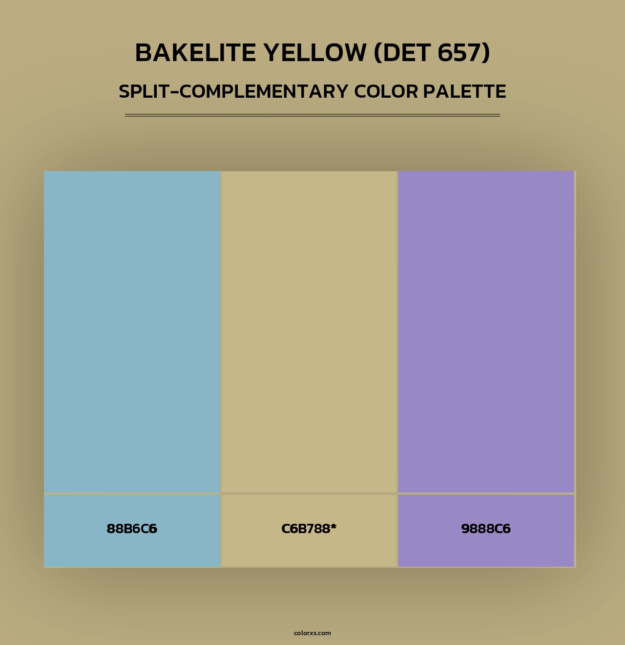 Bakelite Yellow (DET 657) - Split-Complementary Color Palette
