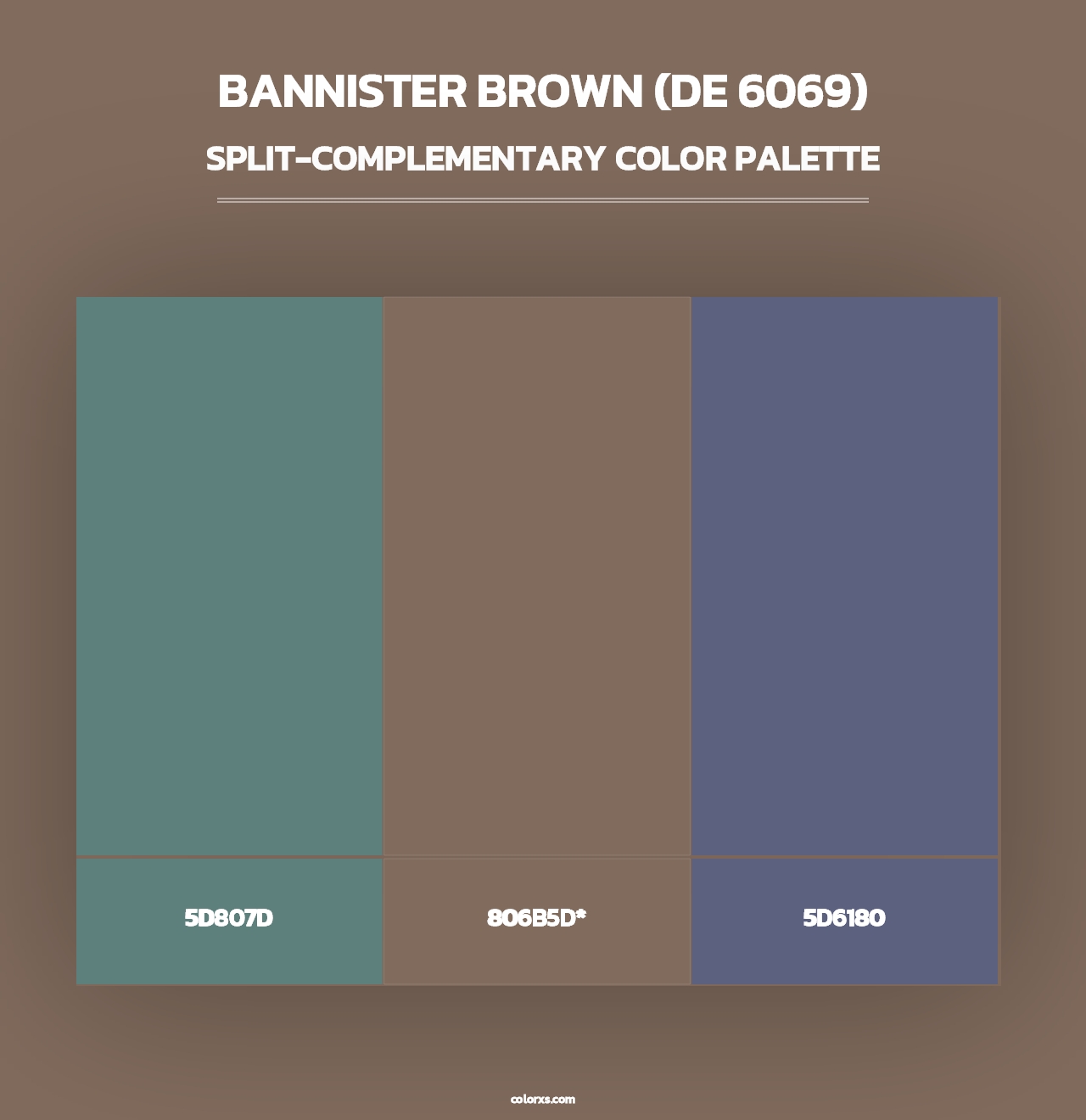 Bannister Brown (DE 6069) - Split-Complementary Color Palette