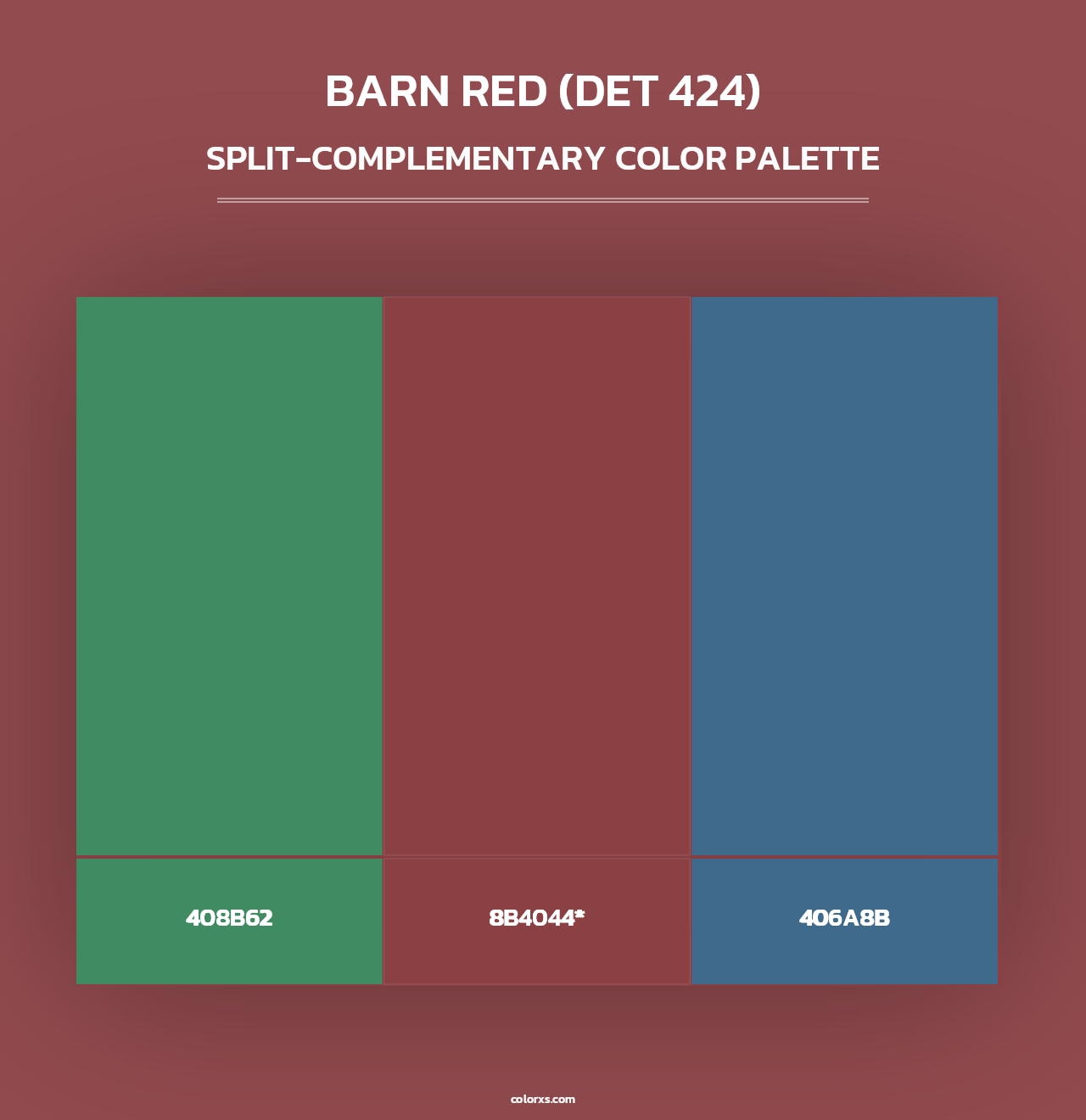 Barn Red (DET 424) - Split-Complementary Color Palette