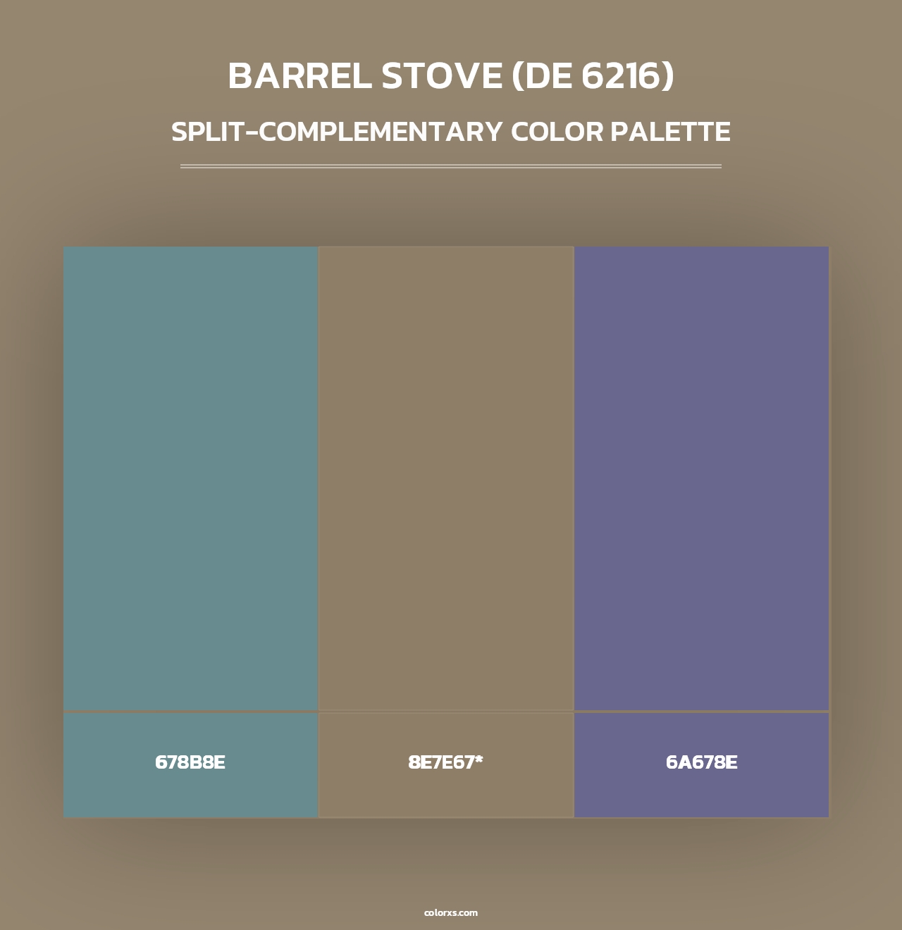Barrel Stove (DE 6216) - Split-Complementary Color Palette