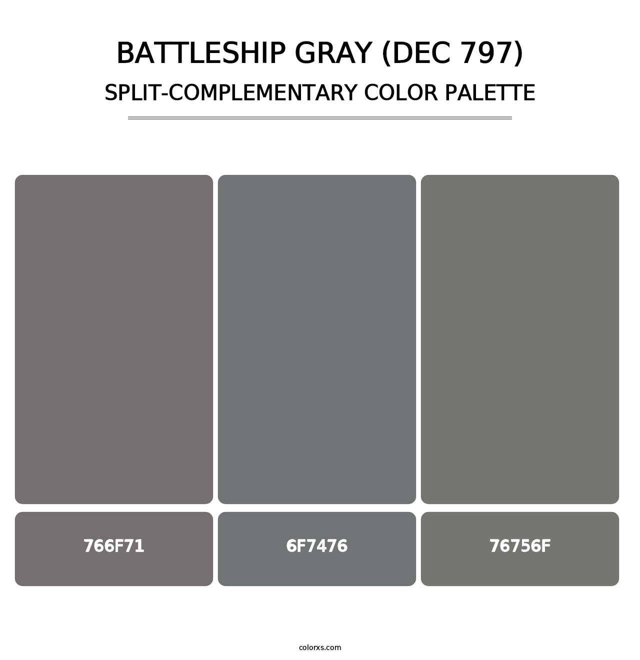 Battleship Gray (DEC 797) - Split-Complementary Color Palette