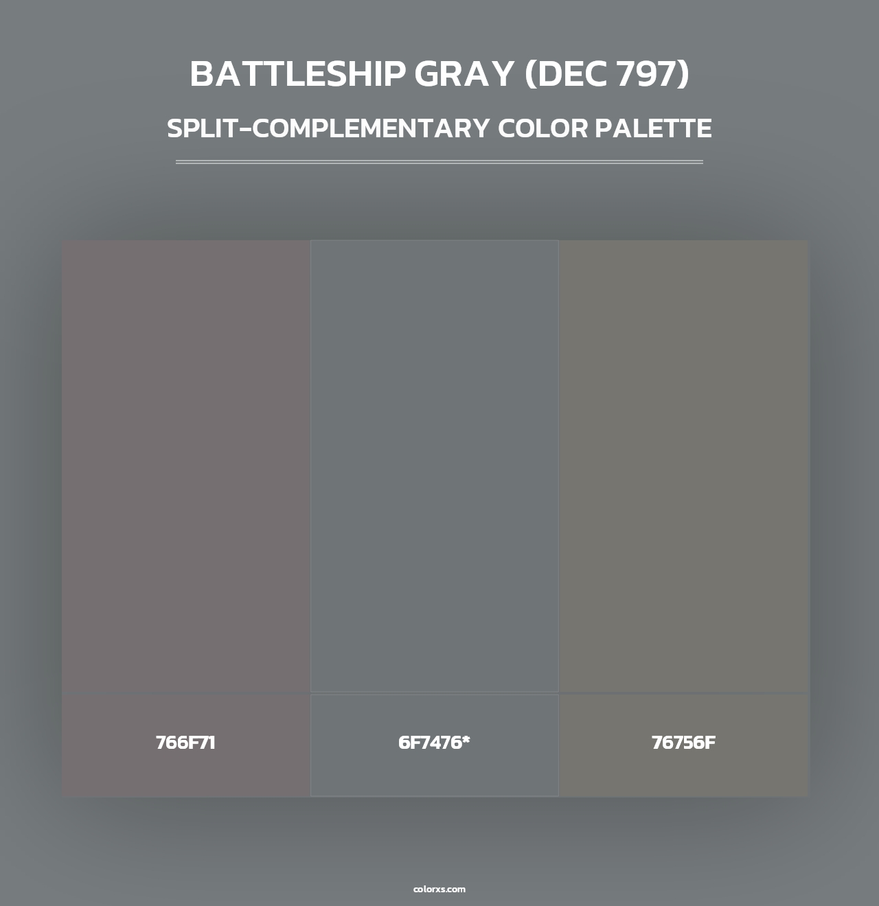 Battleship Gray (DEC 797) - Split-Complementary Color Palette