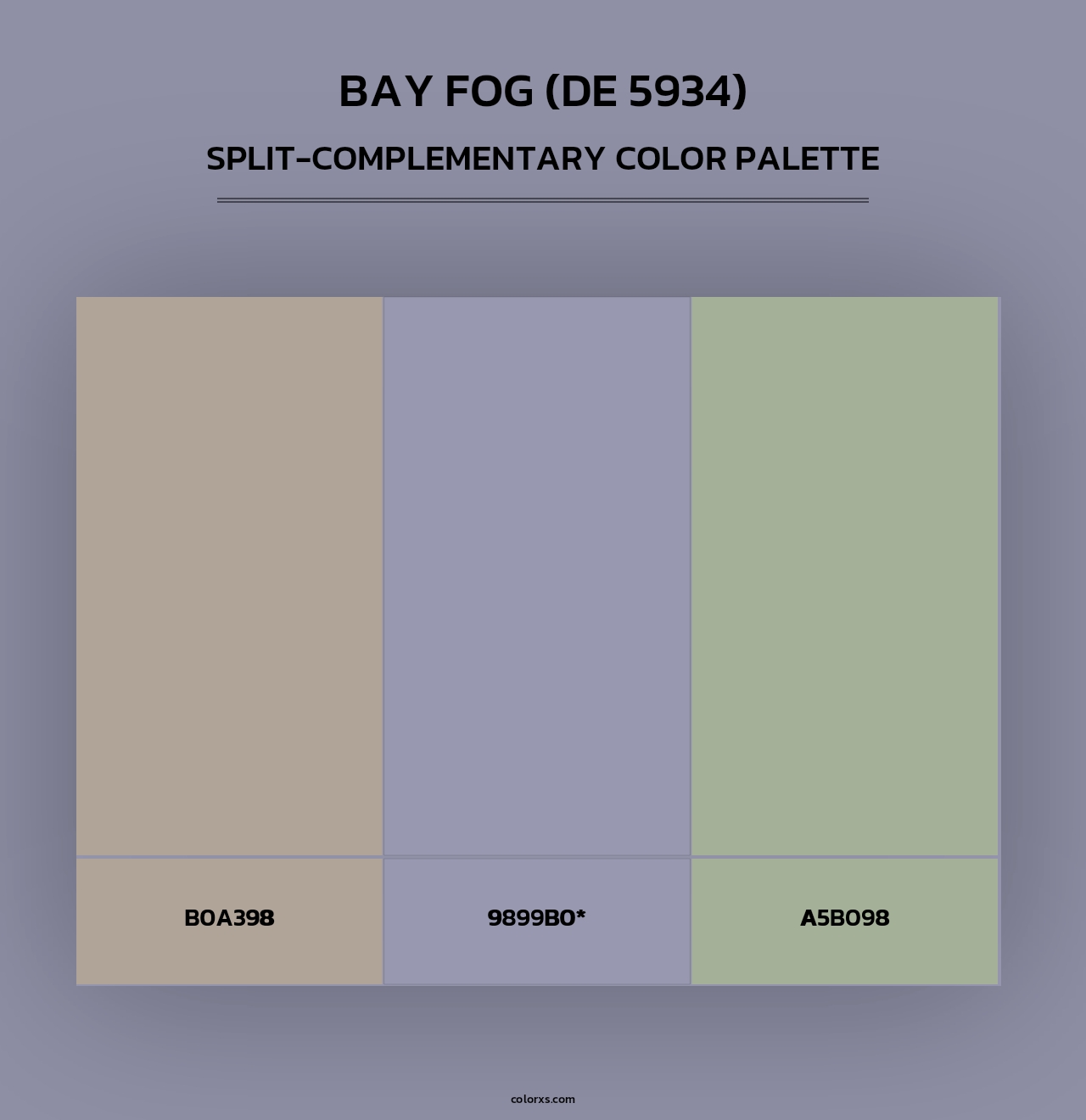 Bay Fog (DE 5934) - Split-Complementary Color Palette