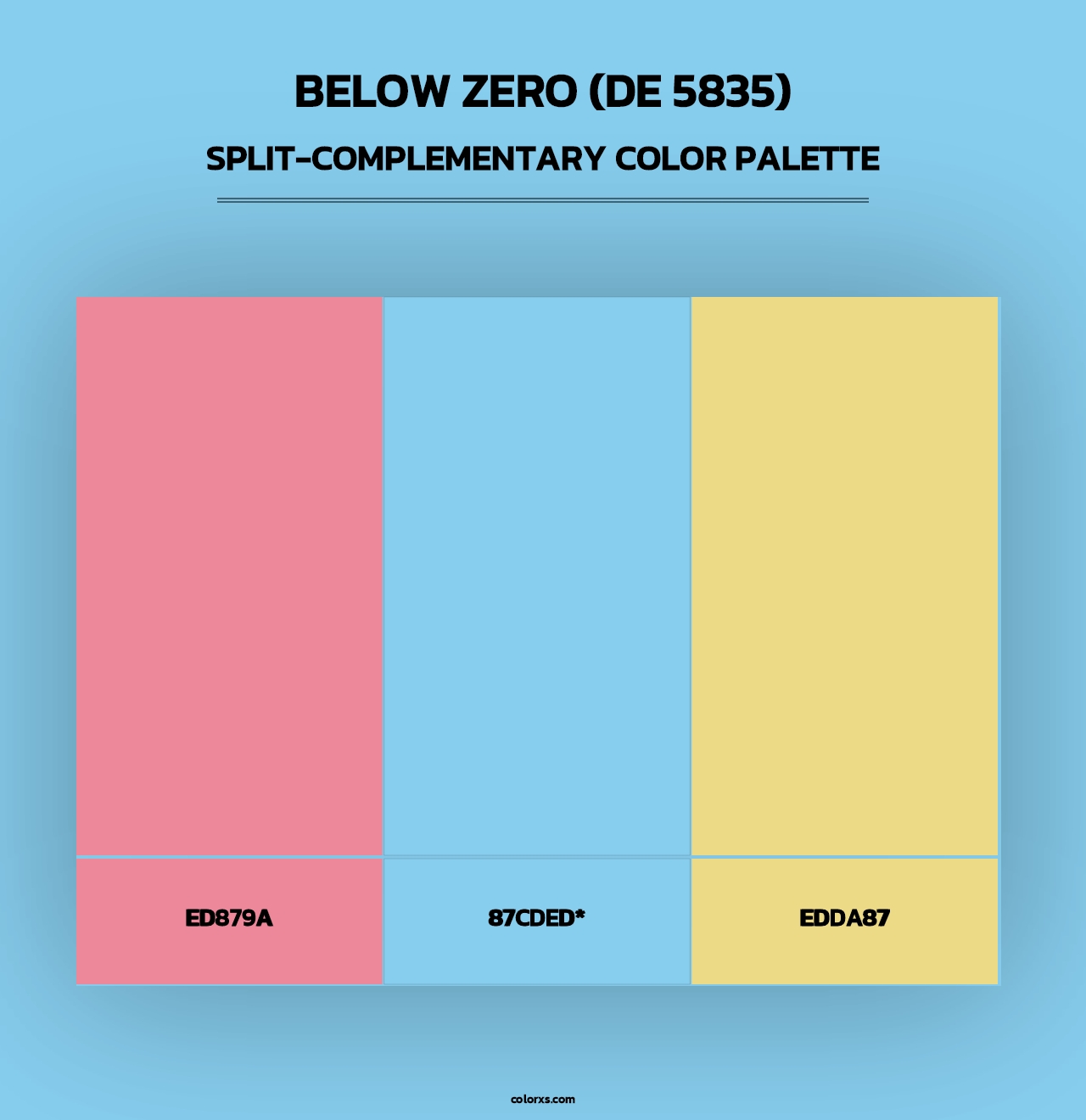 Below Zero (DE 5835) - Split-Complementary Color Palette