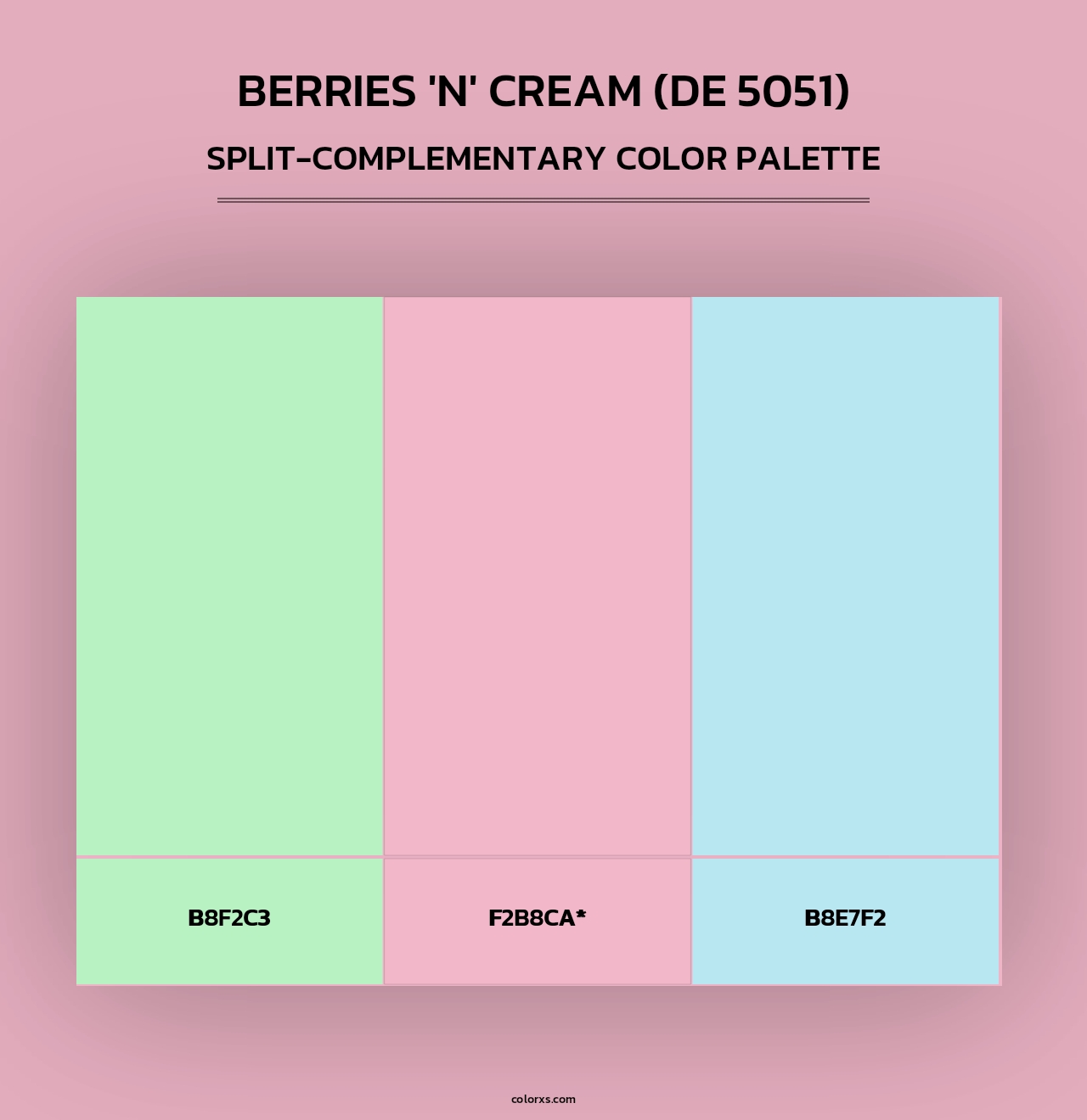 Berries 'n' Cream (DE 5051) - Split-Complementary Color Palette