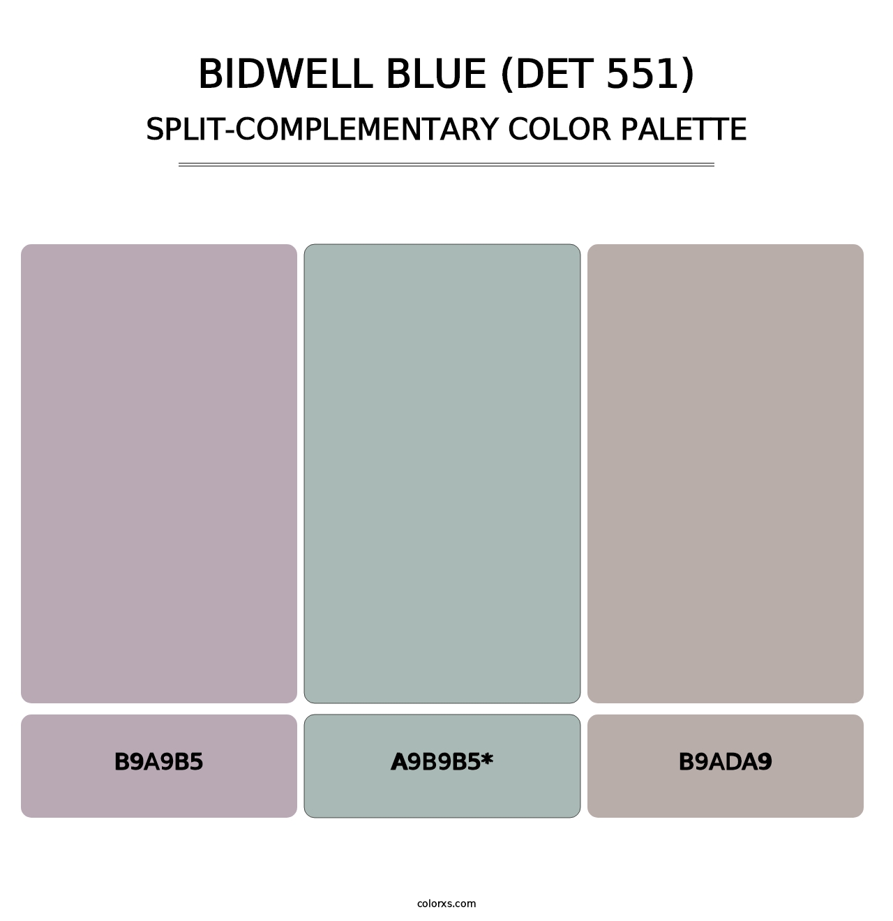 Bidwell Blue (DET 551) - Split-Complementary Color Palette