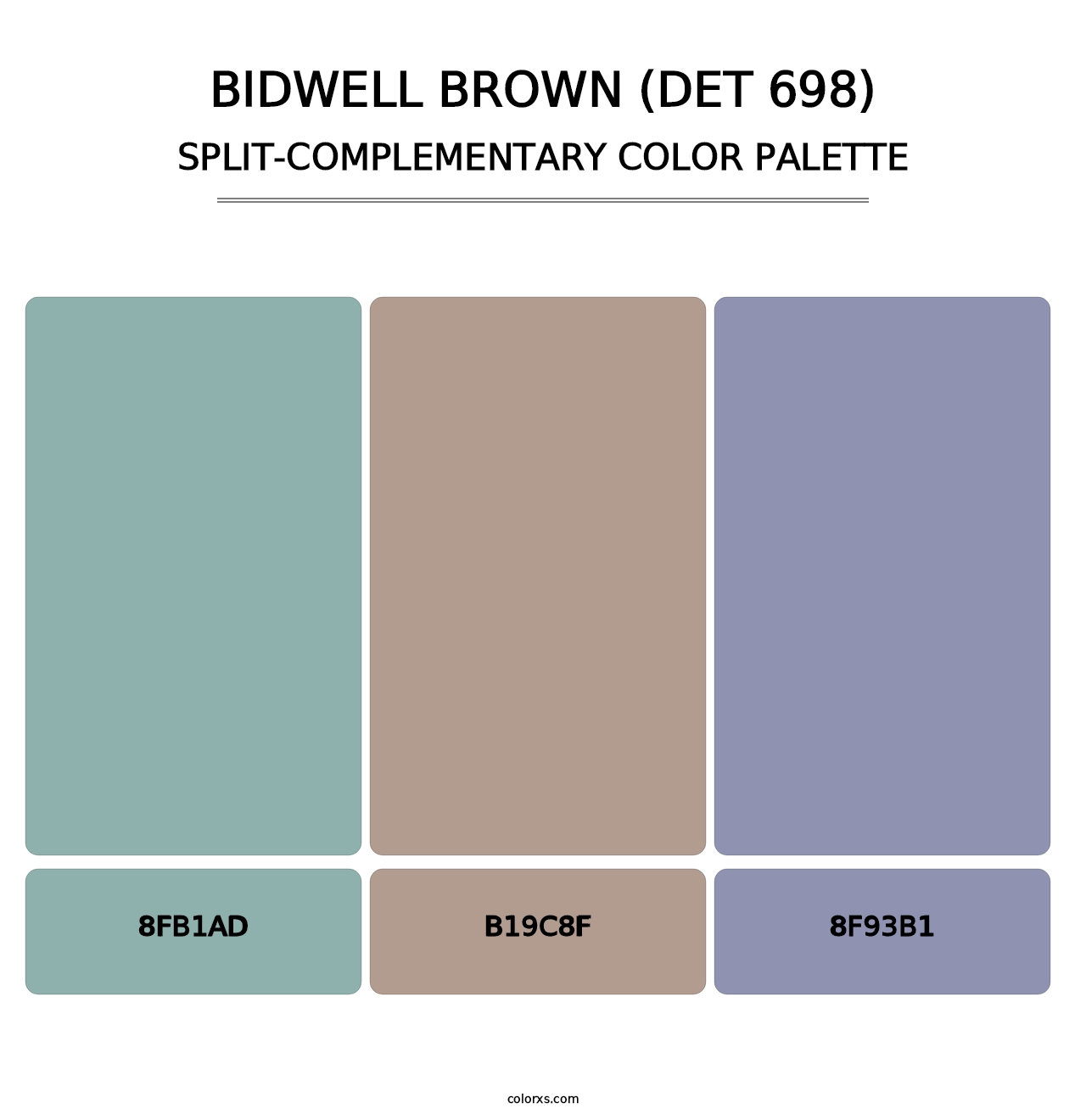 Bidwell Brown (DET 698) - Split-Complementary Color Palette