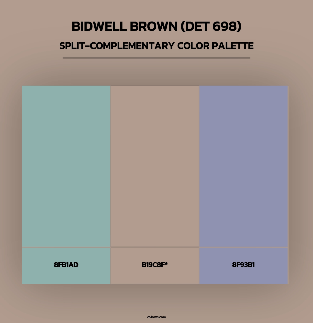 Bidwell Brown (DET 698) - Split-Complementary Color Palette