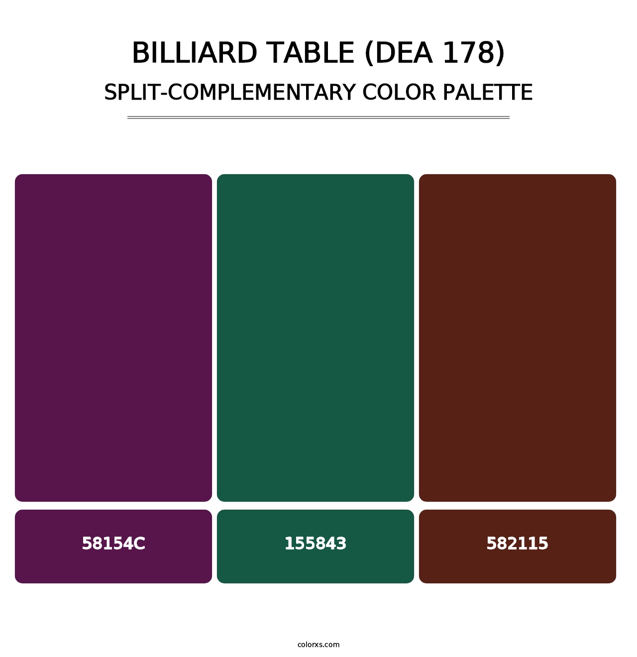 Billiard Table (DEA 178) - Split-Complementary Color Palette