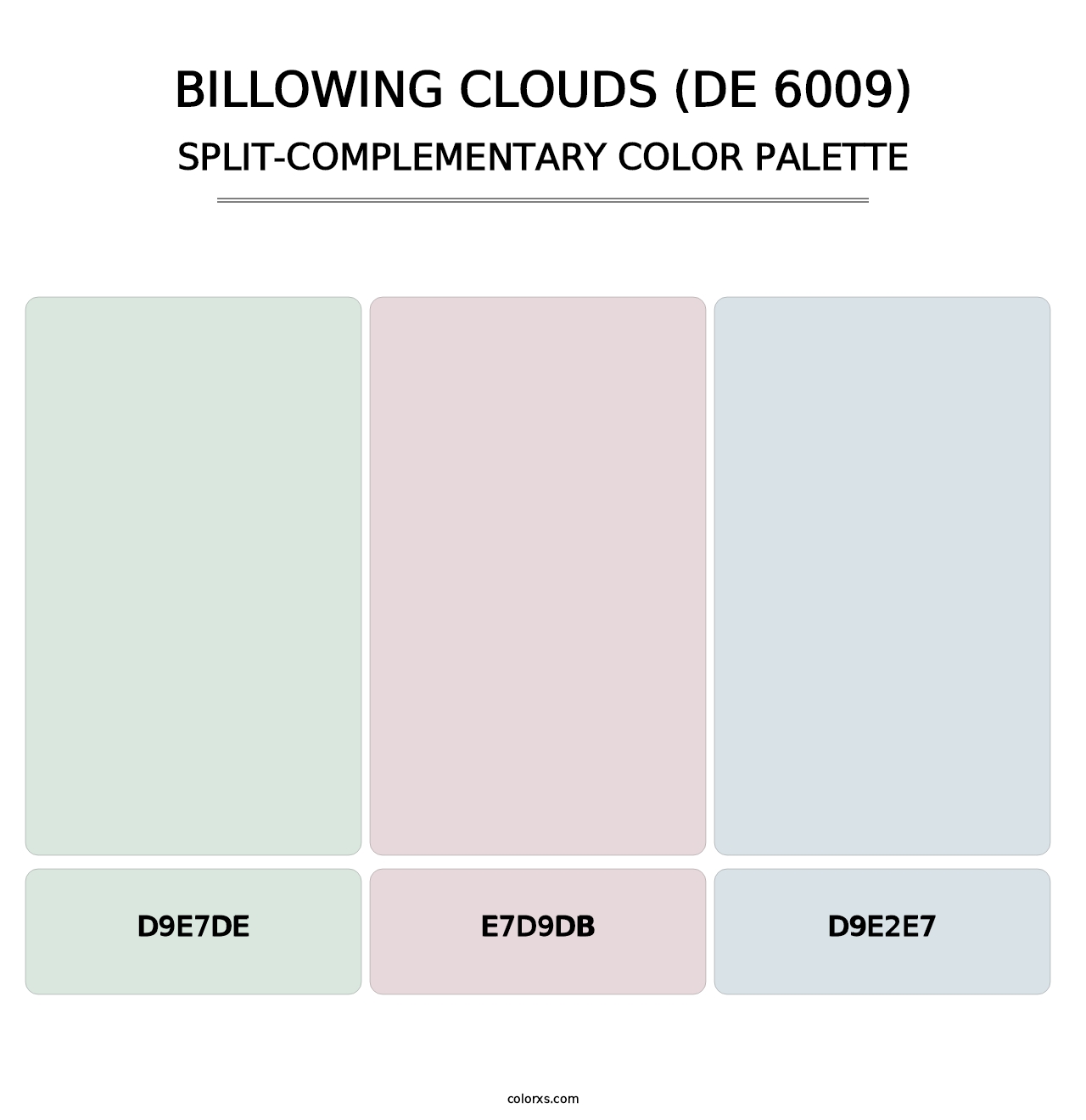 Billowing Clouds (DE 6009) - Split-Complementary Color Palette