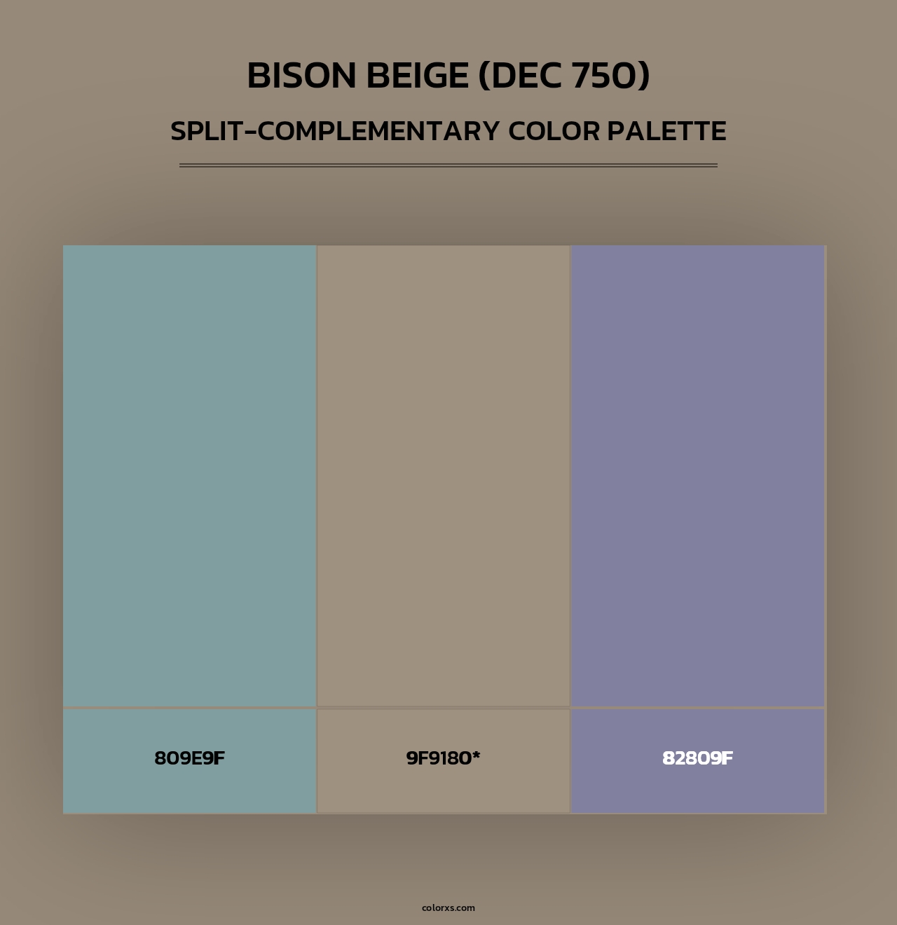Bison Beige (DEC 750) - Split-Complementary Color Palette