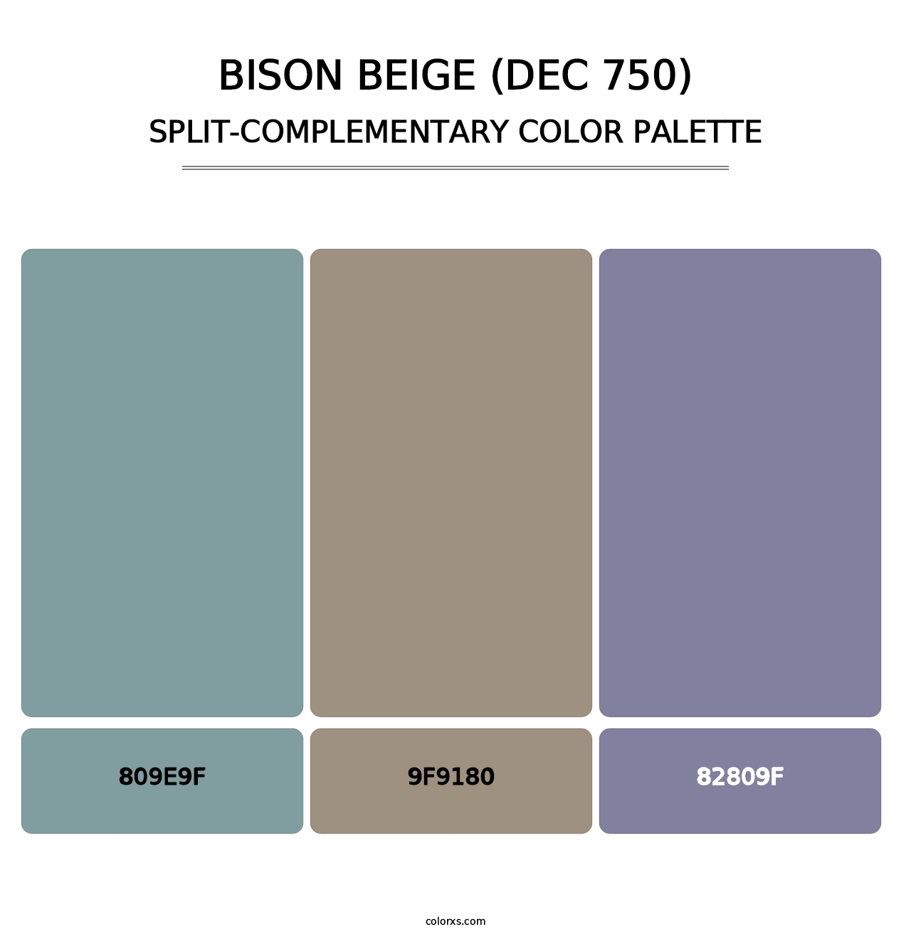 Bison Beige (DEC 750) - Split-Complementary Color Palette
