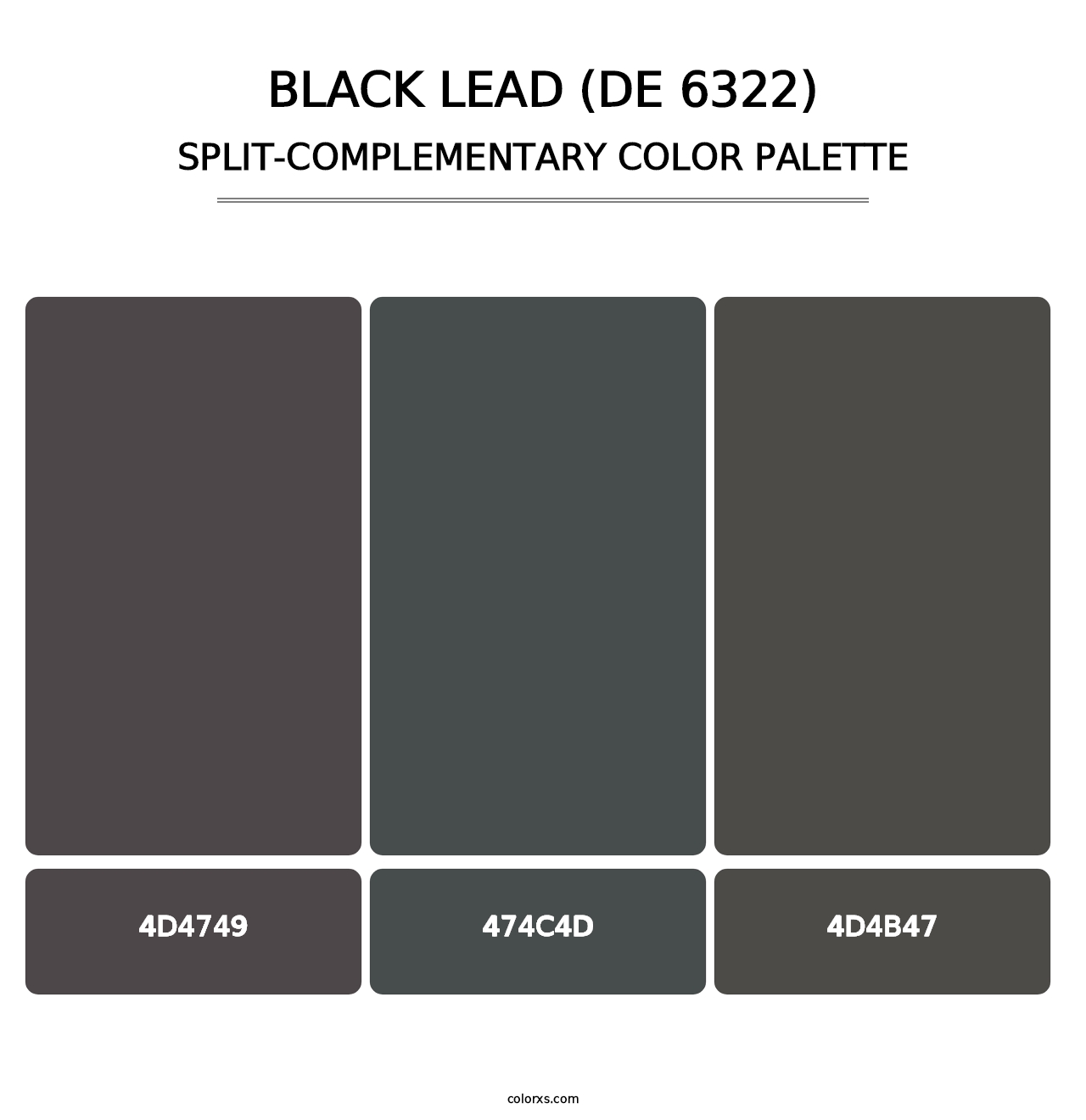 Black Lead (DE 6322) - Split-Complementary Color Palette