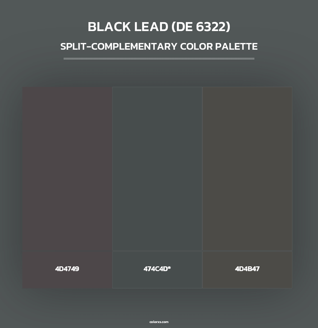 Black Lead (DE 6322) - Split-Complementary Color Palette