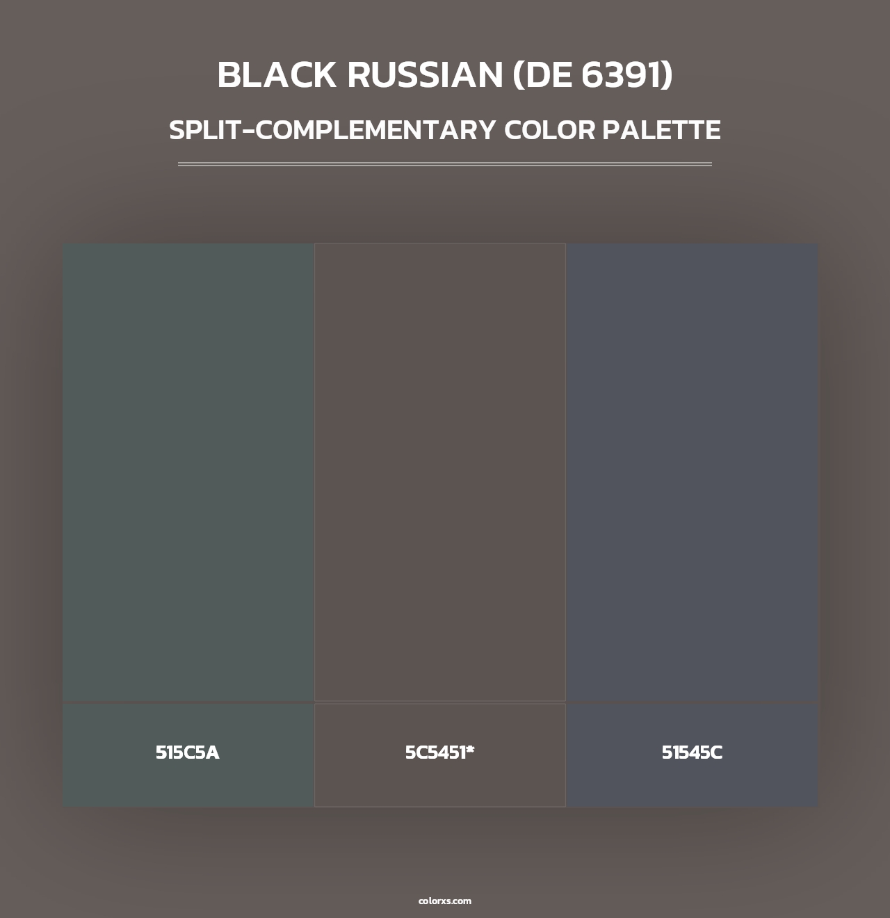 Black Russian (DE 6391) - Split-Complementary Color Palette