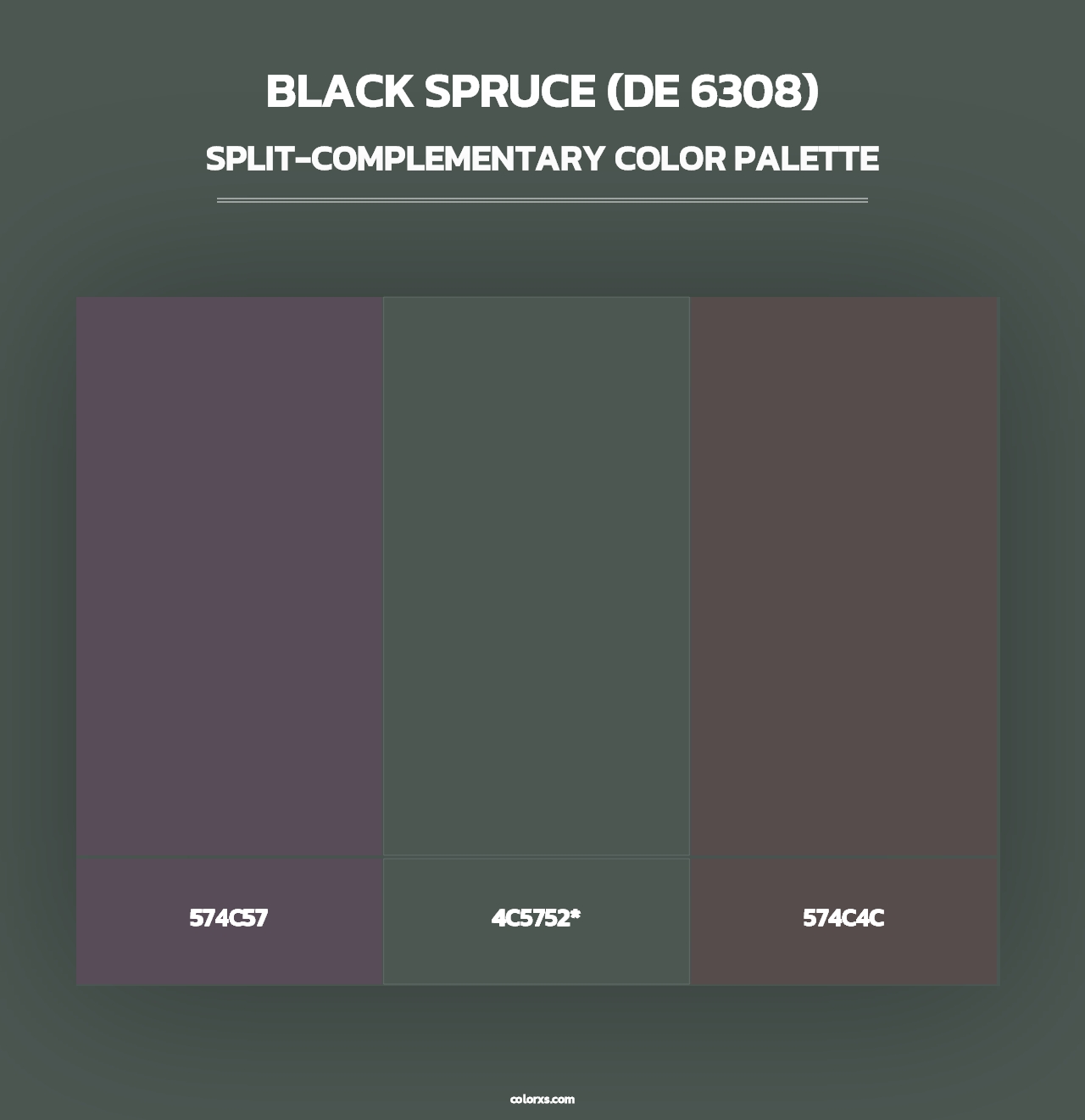 Black Spruce (DE 6308) - Split-Complementary Color Palette