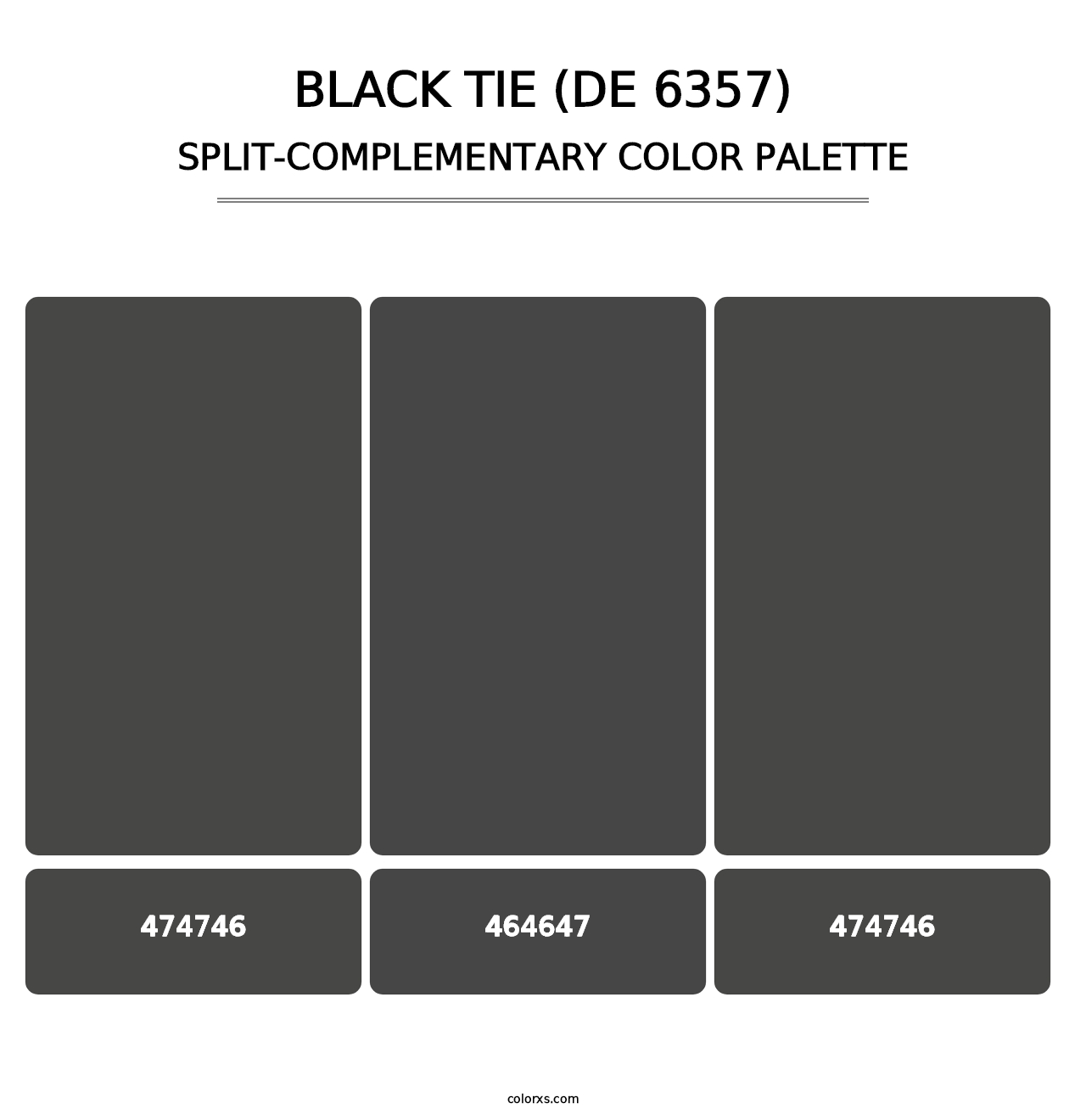 Black Tie (DE 6357) - Split-Complementary Color Palette