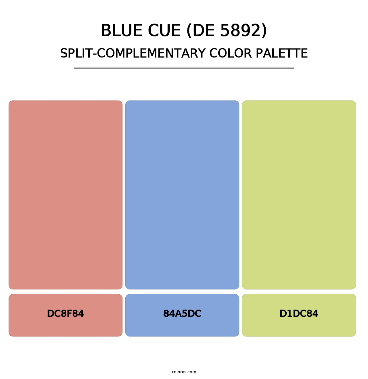 Blue Cue (DE 5892) - Split-Complementary Color Palette