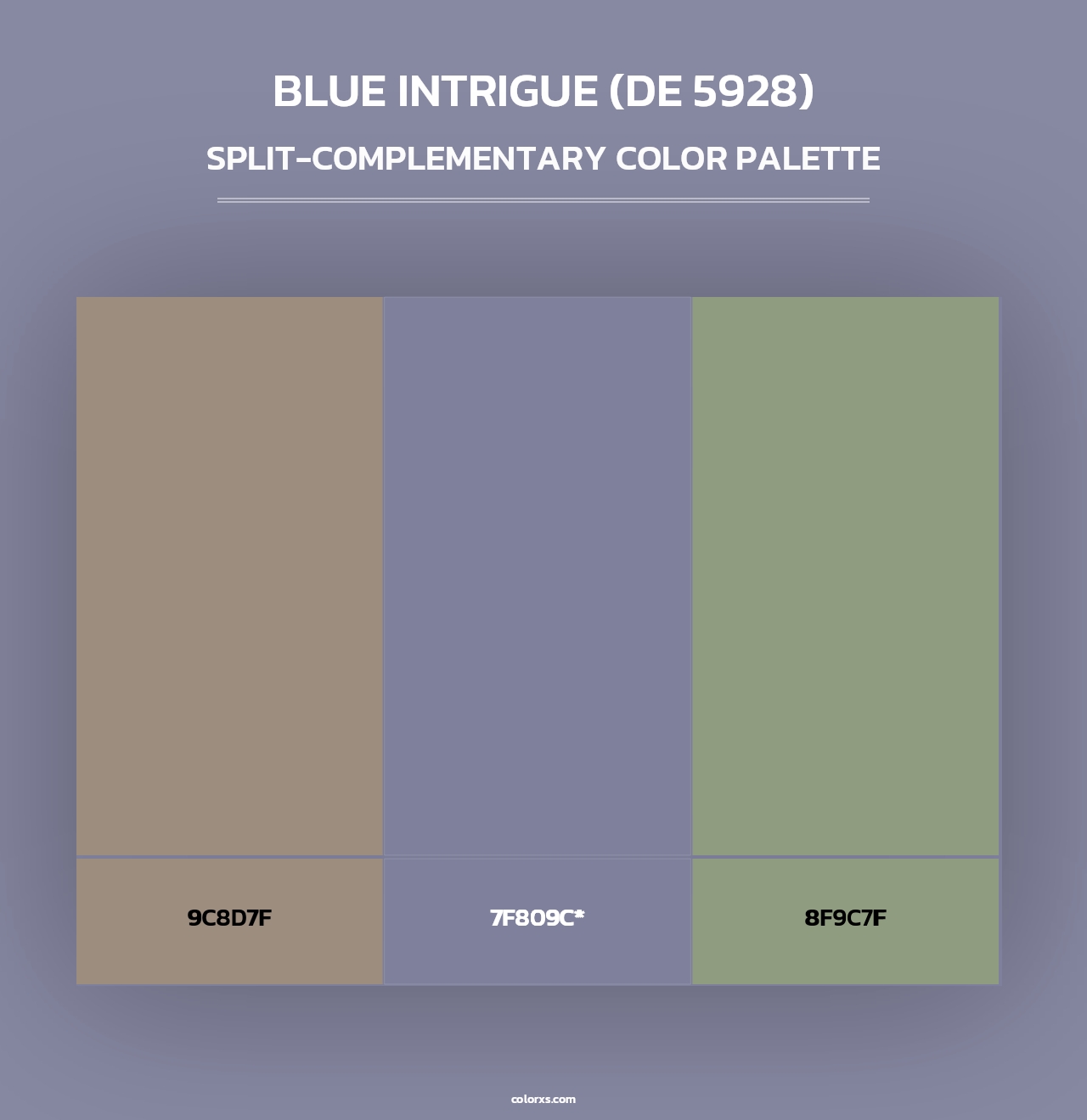 Blue Intrigue (DE 5928) - Split-Complementary Color Palette