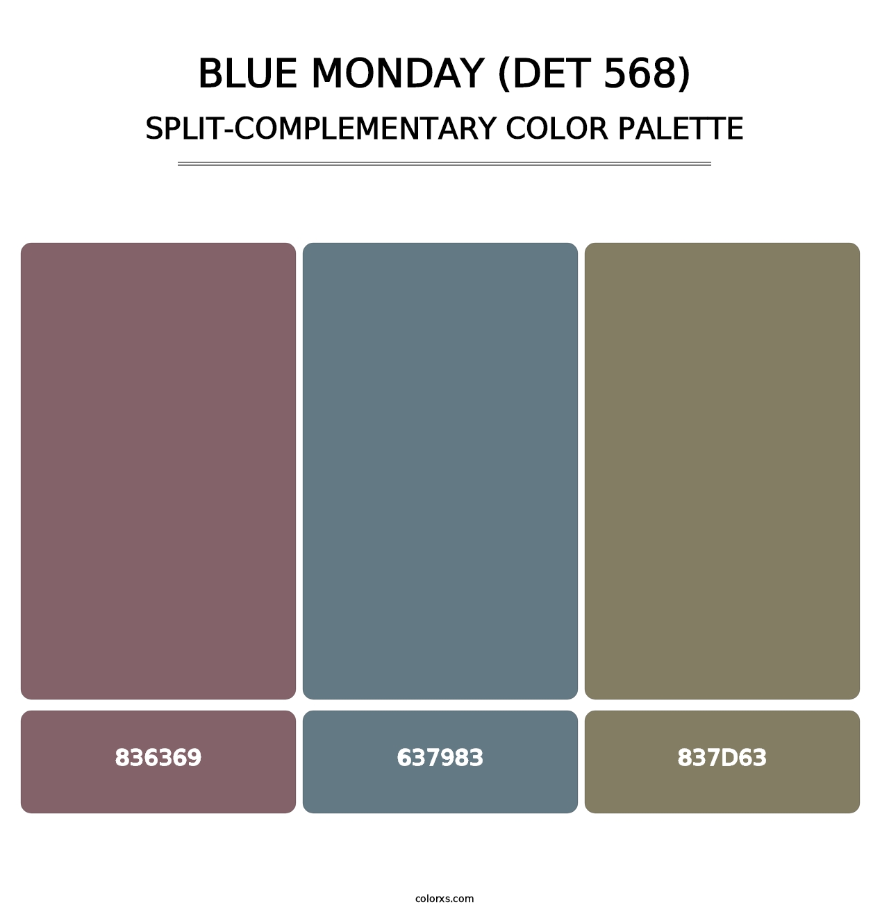 Blue Monday (DET 568) - Split-Complementary Color Palette