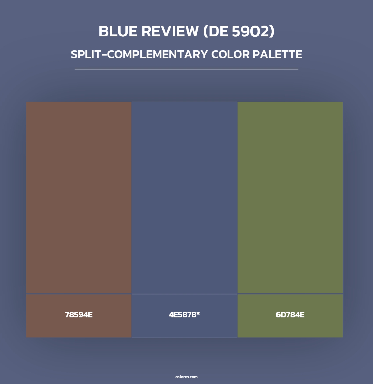 Blue Review (DE 5902) - Split-Complementary Color Palette