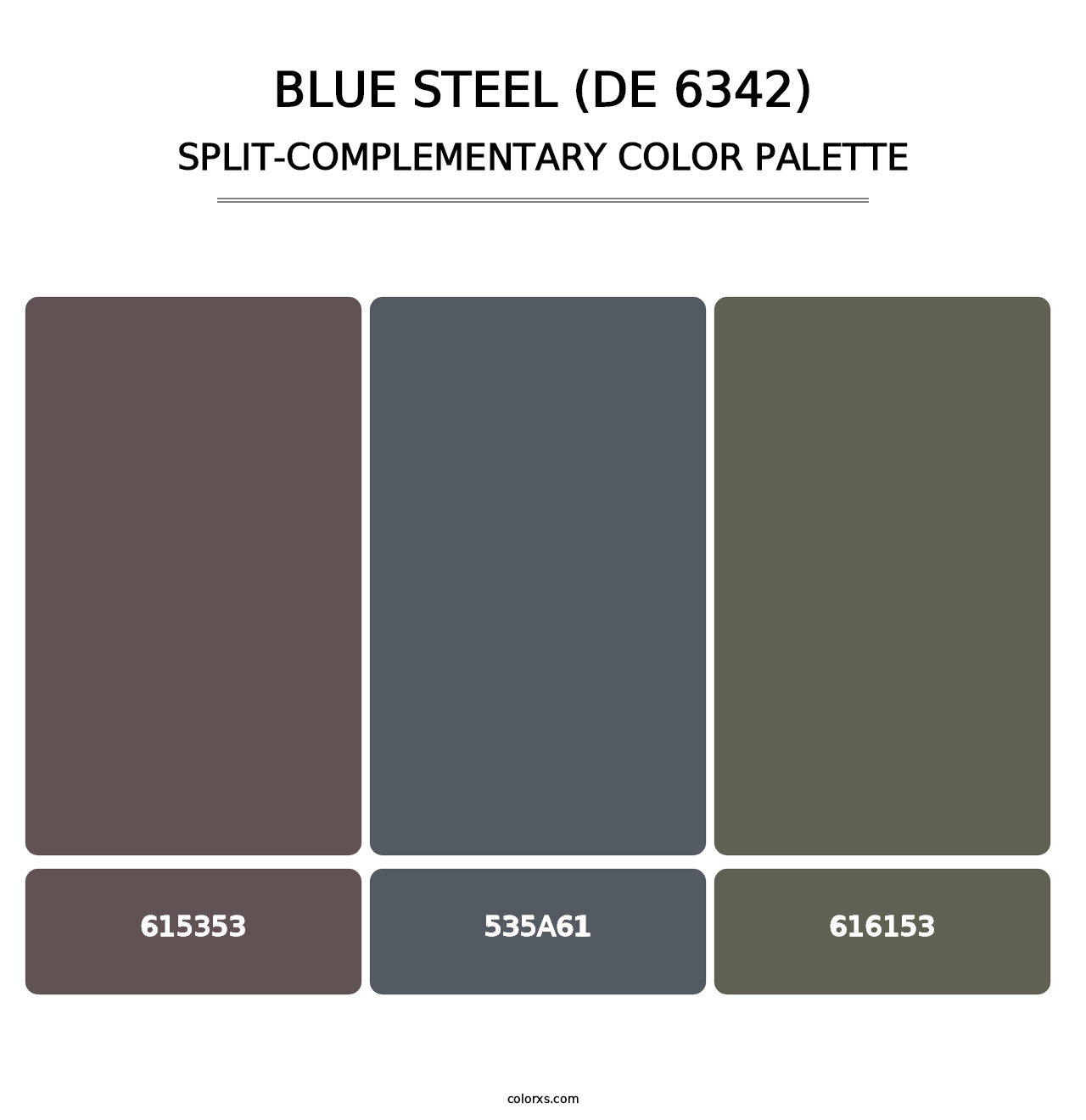 Blue Steel (DE 6342) - Split-Complementary Color Palette