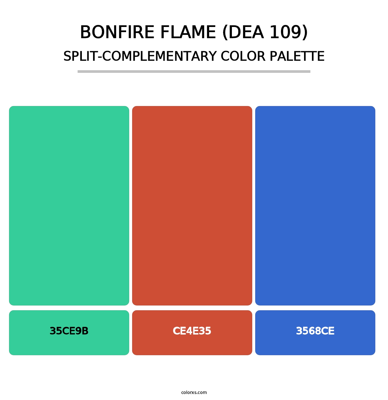 Bonfire Flame (DEA 109) - Split-Complementary Color Palette