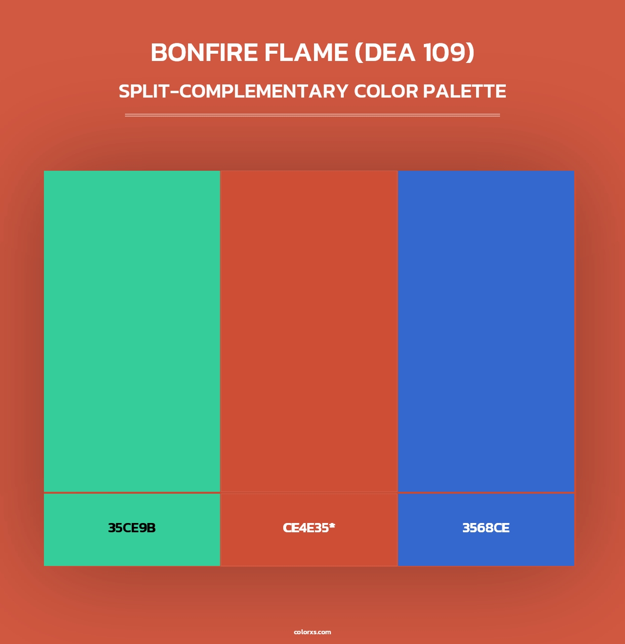 Bonfire Flame (DEA 109) - Split-Complementary Color Palette
