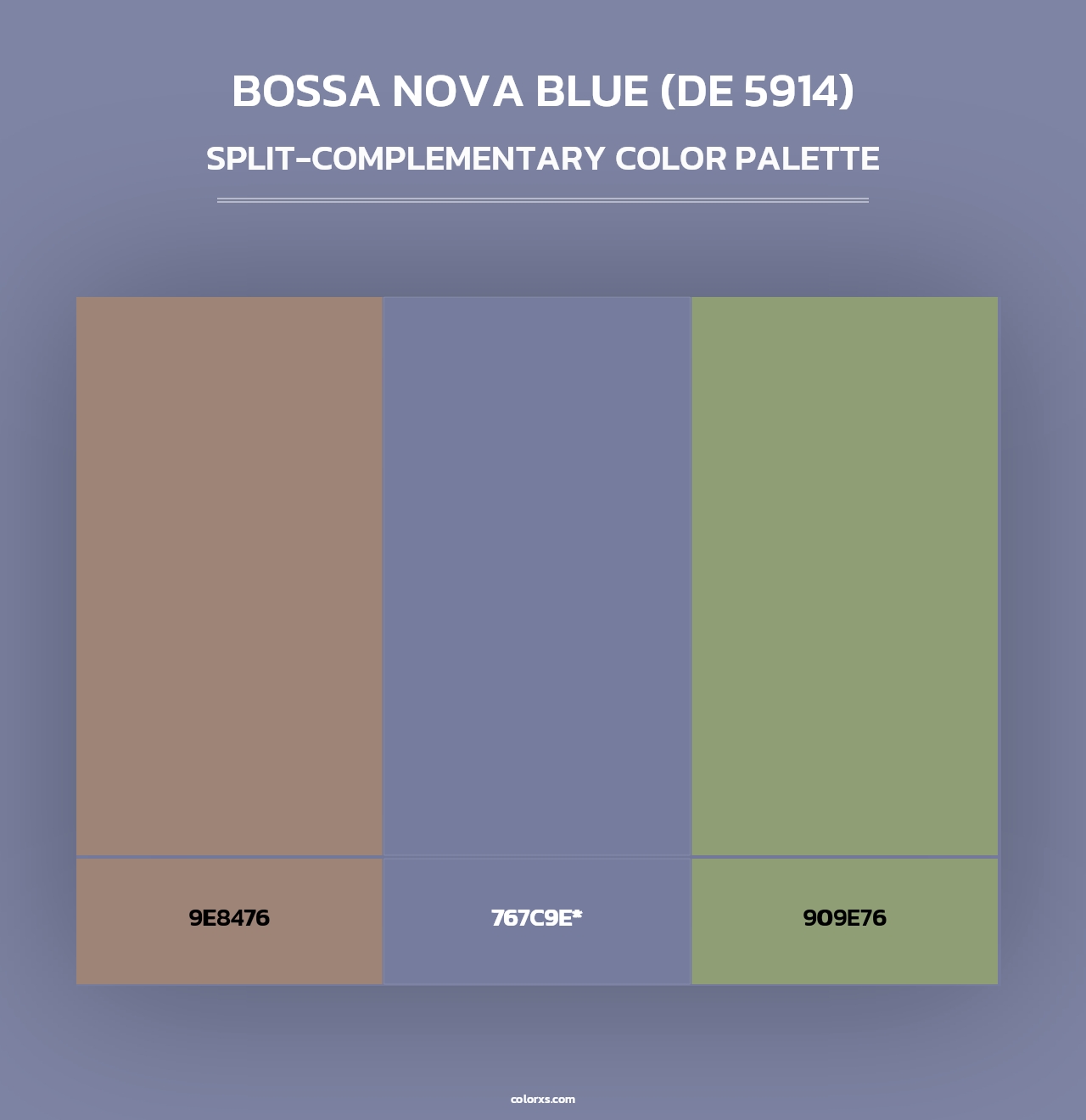 Bossa Nova Blue (DE 5914) - Split-Complementary Color Palette
