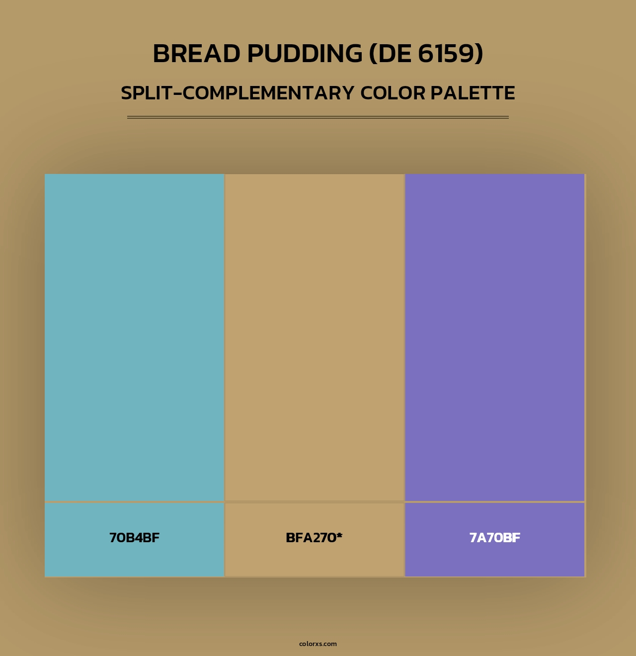 Bread Pudding (DE 6159) - Split-Complementary Color Palette