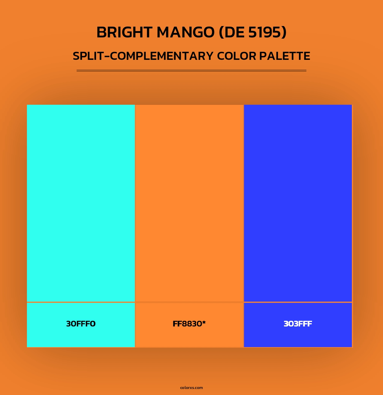 Bright Mango (DE 5195) - Split-Complementary Color Palette