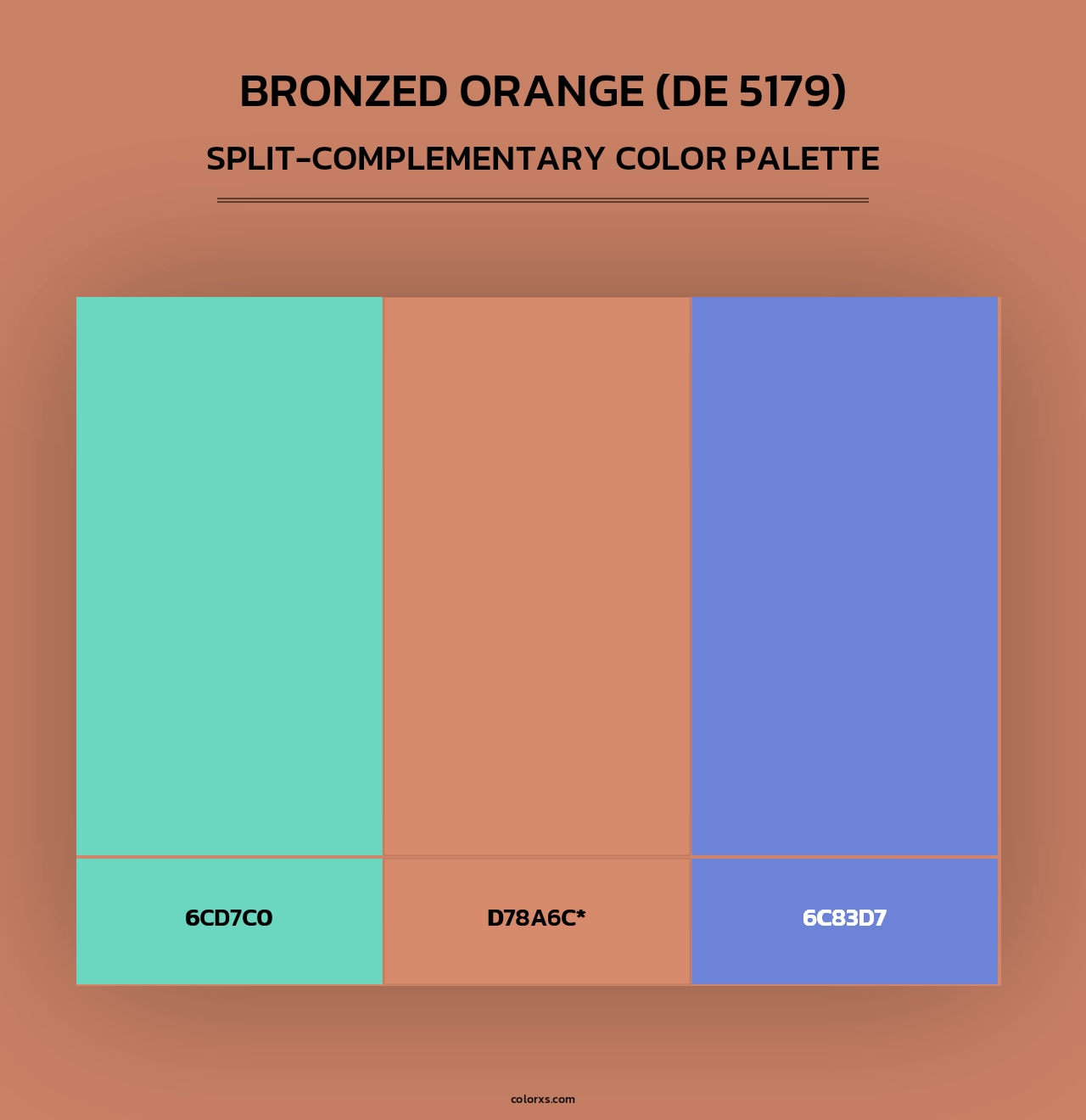Bronzed Orange (DE 5179) - Split-Complementary Color Palette