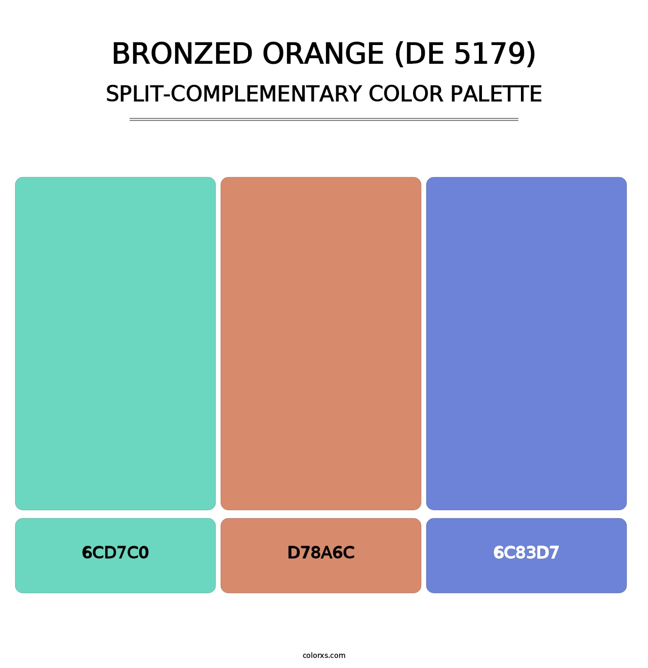 Bronzed Orange (DE 5179) - Split-Complementary Color Palette