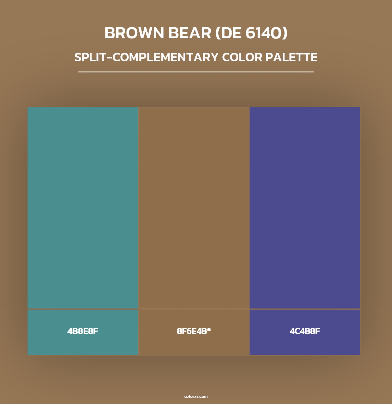 Brown Bear (DE 6140) - Split-Complementary Color Palette
