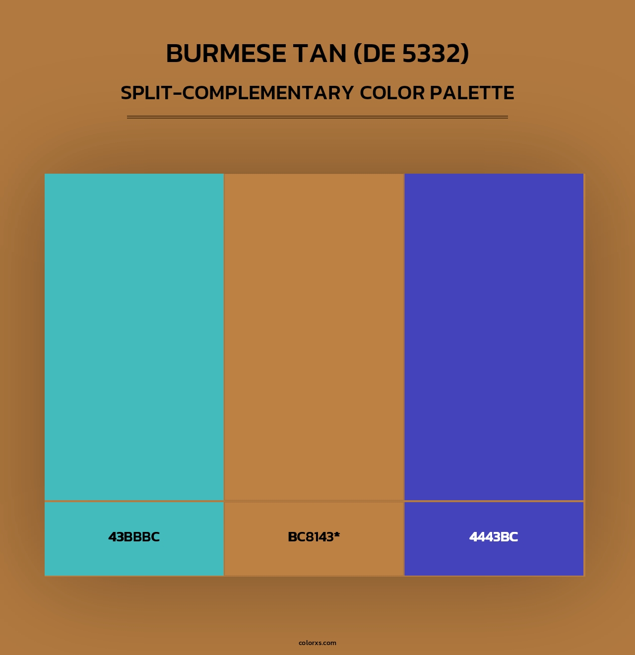 Burmese Tan (DE 5332) - Split-Complementary Color Palette