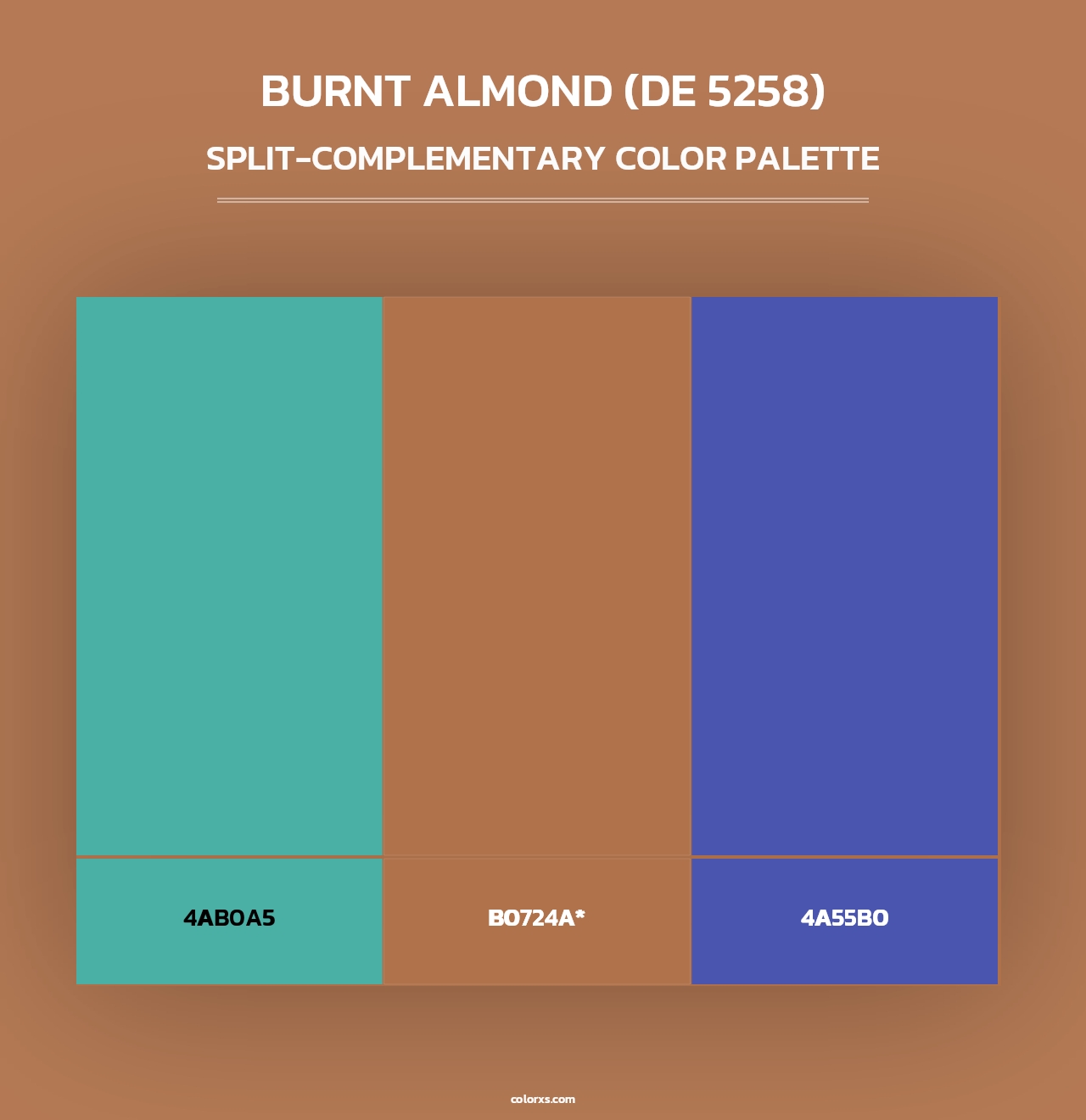 Burnt Almond (DE 5258) - Split-Complementary Color Palette