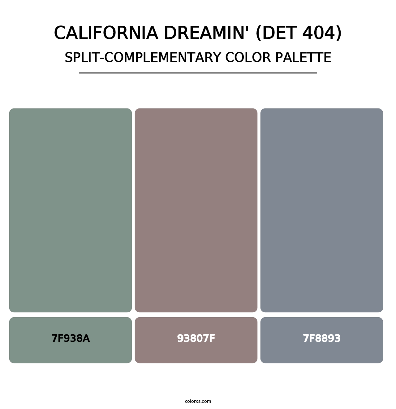 California Dreamin' (DET 404) - Split-Complementary Color Palette