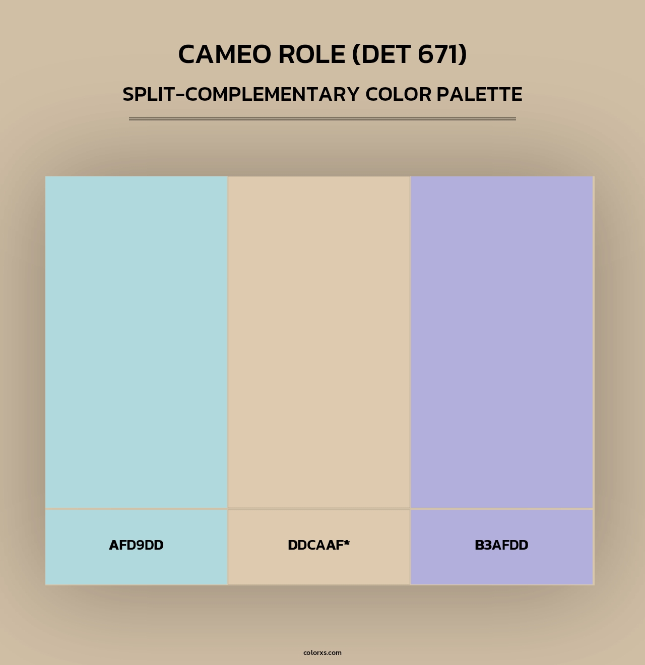 Cameo Role (DET 671) - Split-Complementary Color Palette
