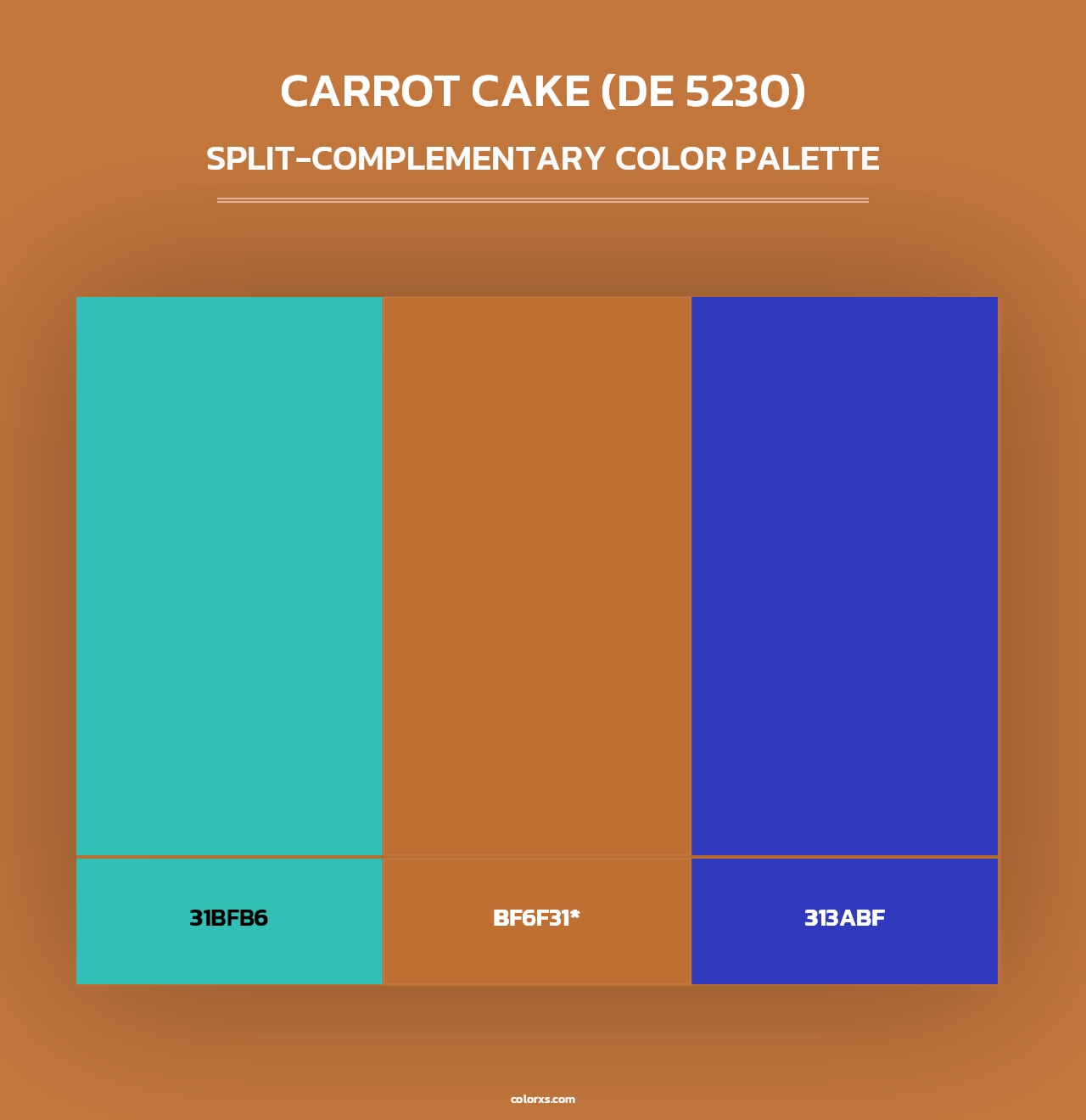 Carrot Cake (DE 5230) - Split-Complementary Color Palette
