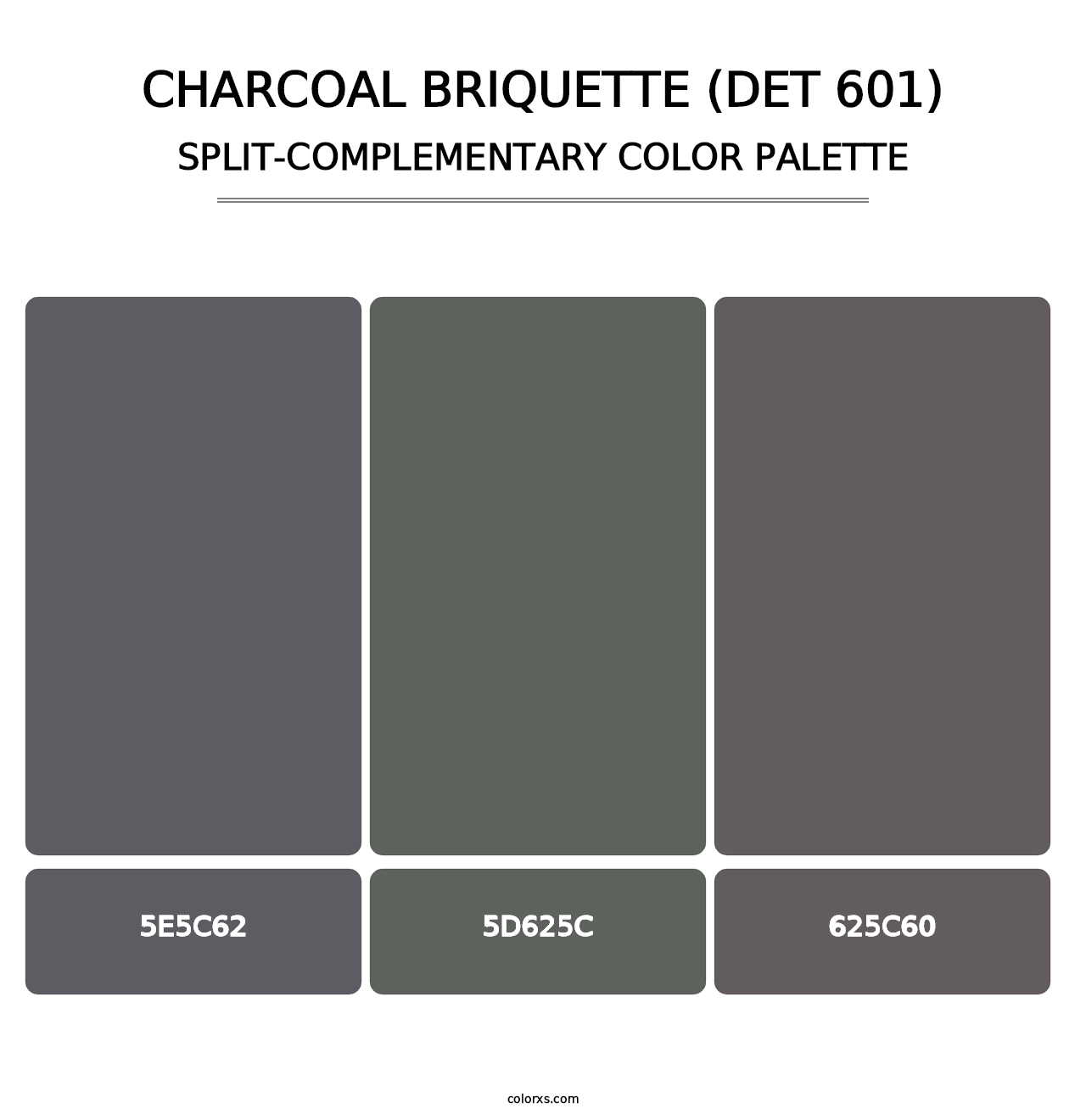 Charcoal Briquette (DET 601) - Split-Complementary Color Palette
