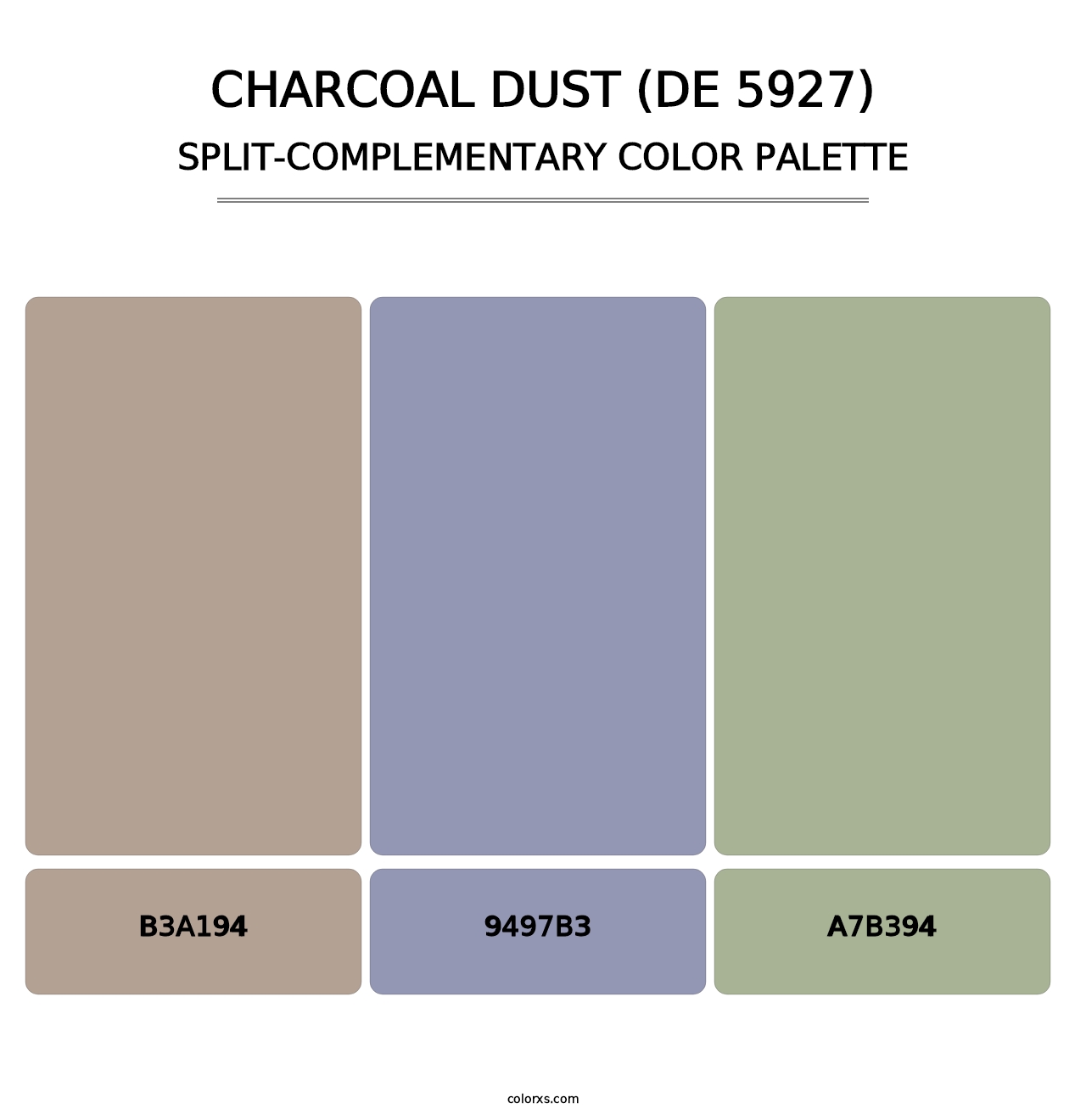 Charcoal Dust (DE 5927) - Split-Complementary Color Palette