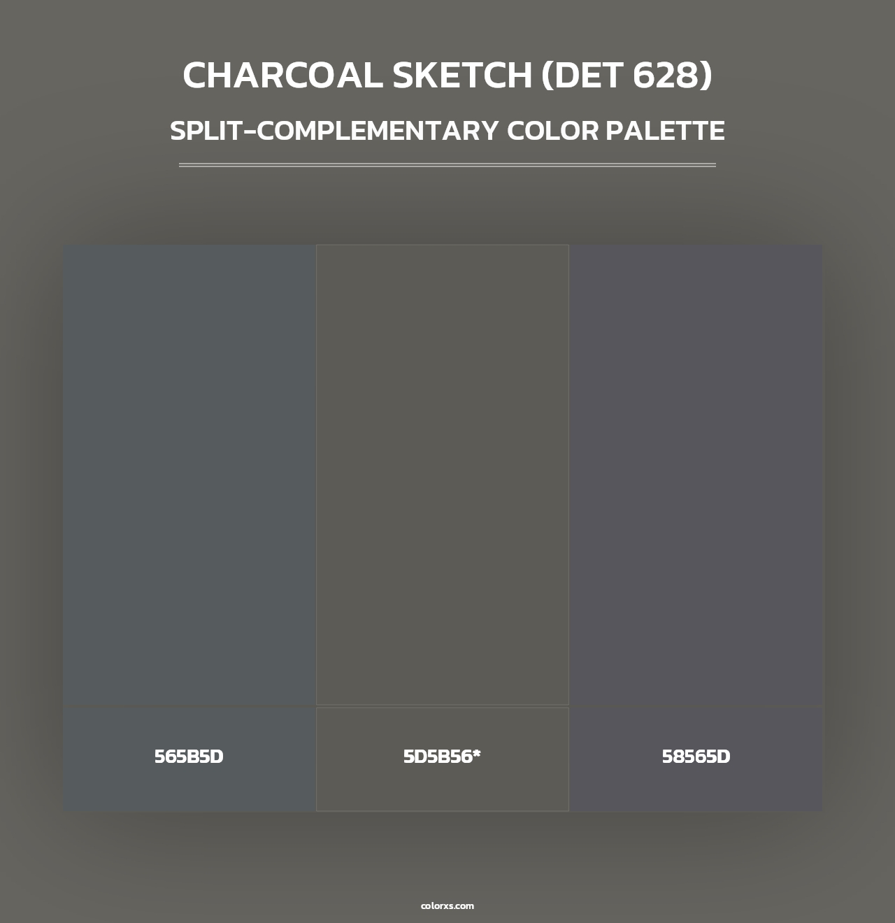 Charcoal Sketch (DET 628) - Split-Complementary Color Palette