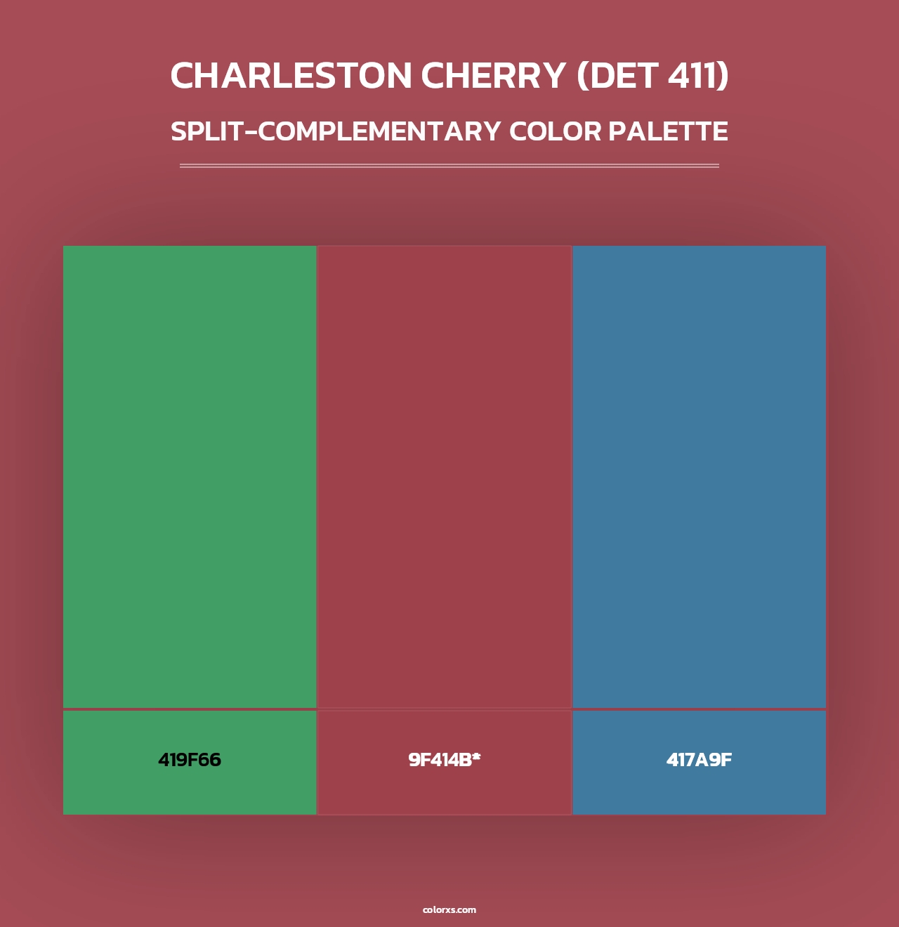 Charleston Cherry (DET 411) - Split-Complementary Color Palette