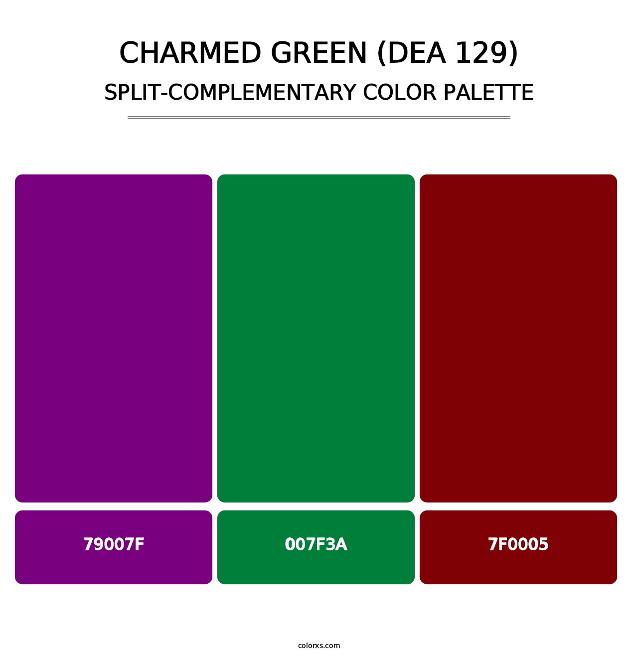 Charmed Green (DEA 129) - Split-Complementary Color Palette