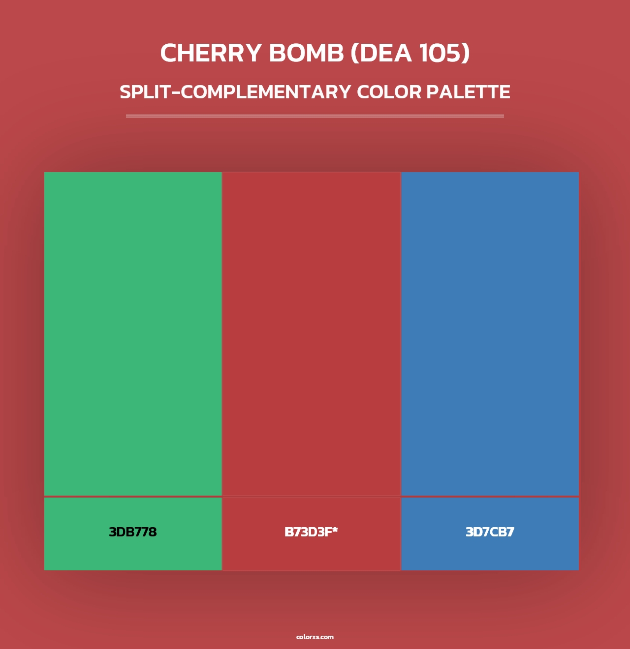 Cherry Bomb (DEA 105) - Split-Complementary Color Palette