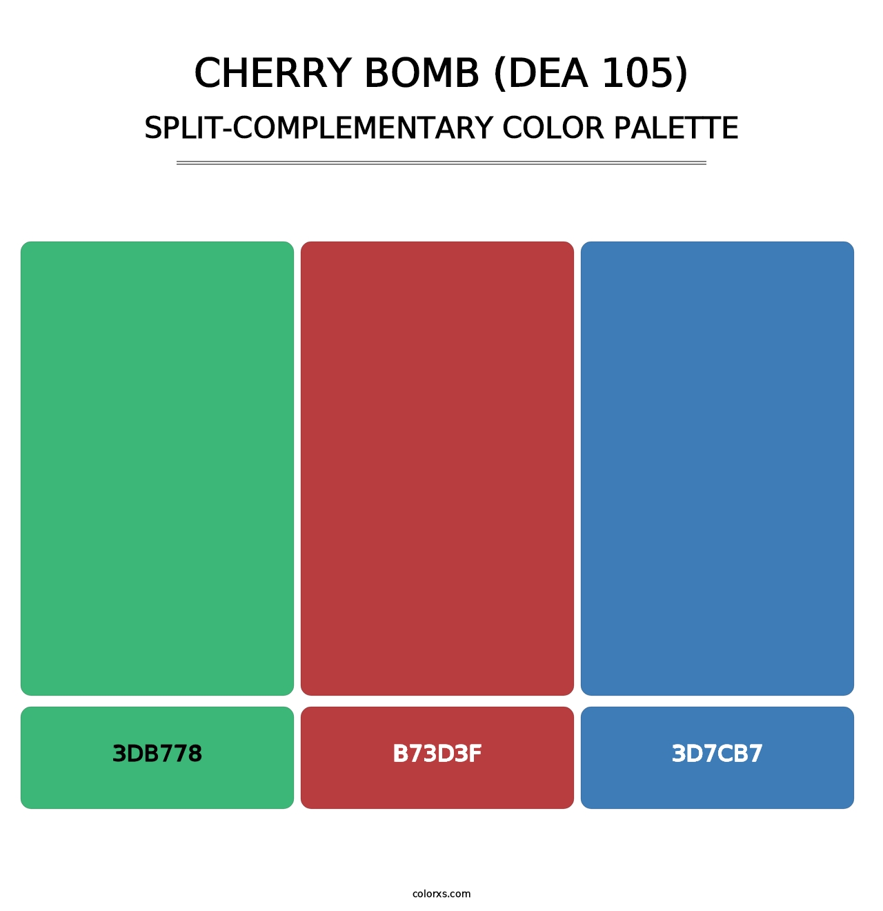 Cherry Bomb (DEA 105) - Split-Complementary Color Palette
