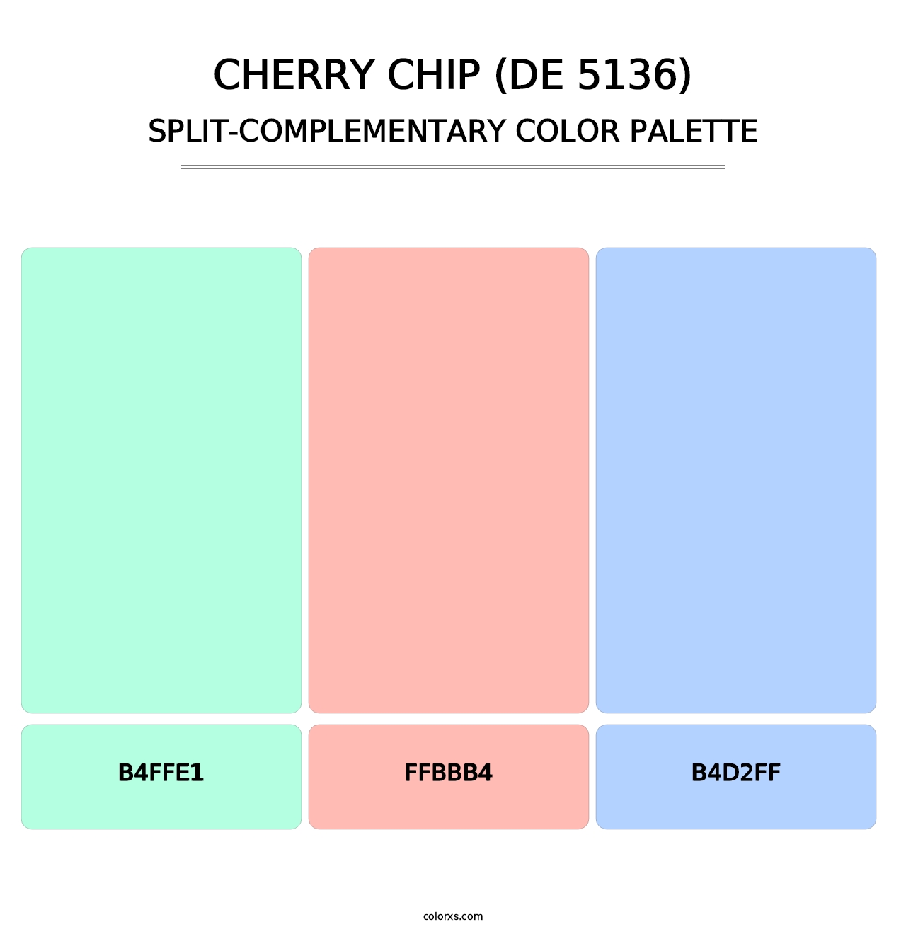 Cherry Chip (DE 5136) - Split-Complementary Color Palette