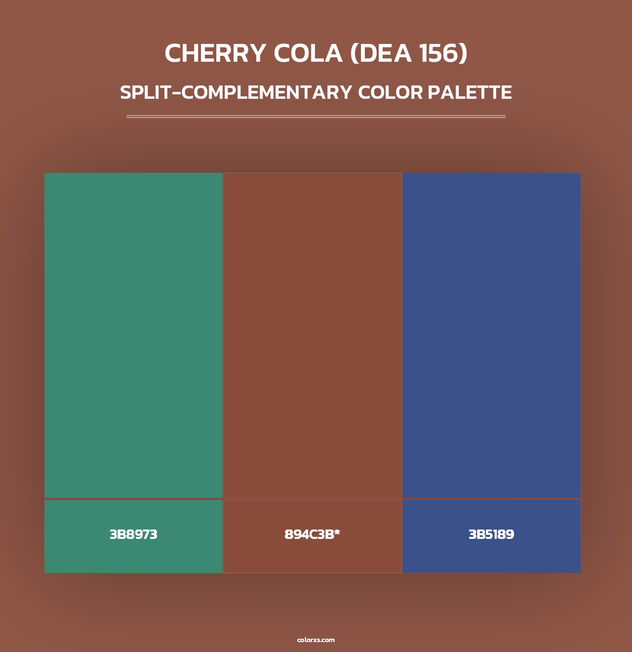 Cherry Cola (DEA 156) - Split-Complementary Color Palette