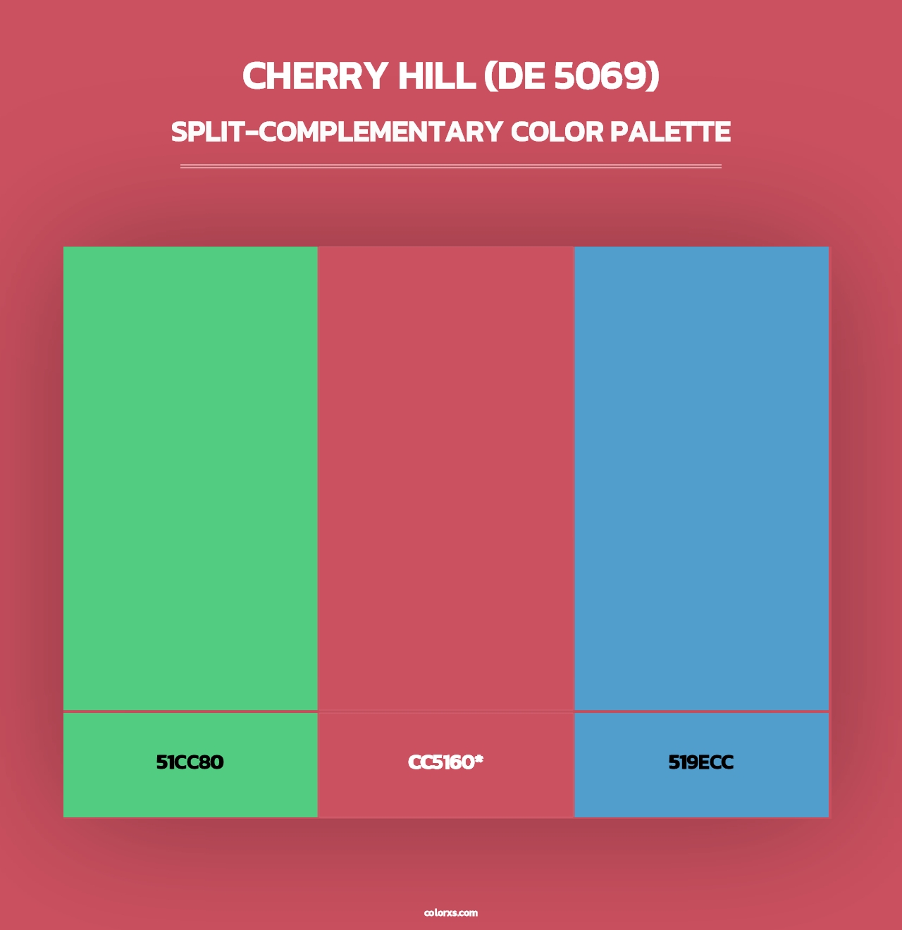 Cherry Hill (DE 5069) - Split-Complementary Color Palette