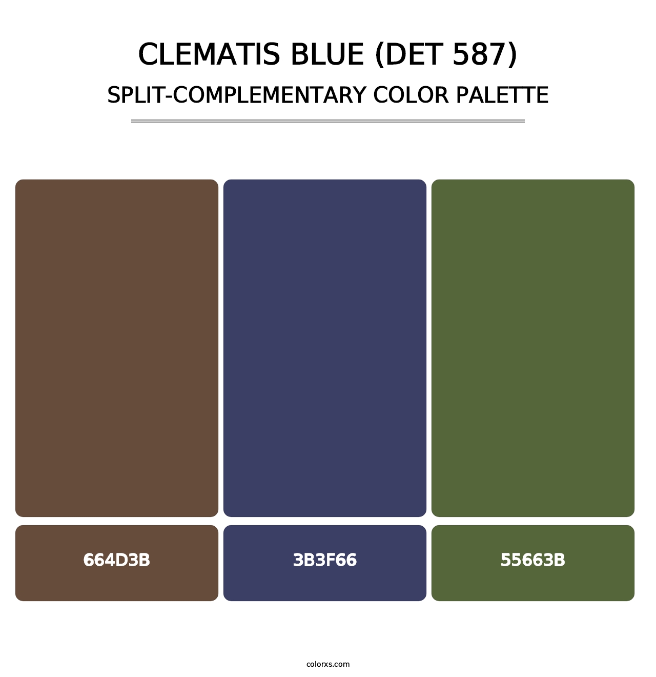 Clematis Blue (DET 587) - Split-Complementary Color Palette